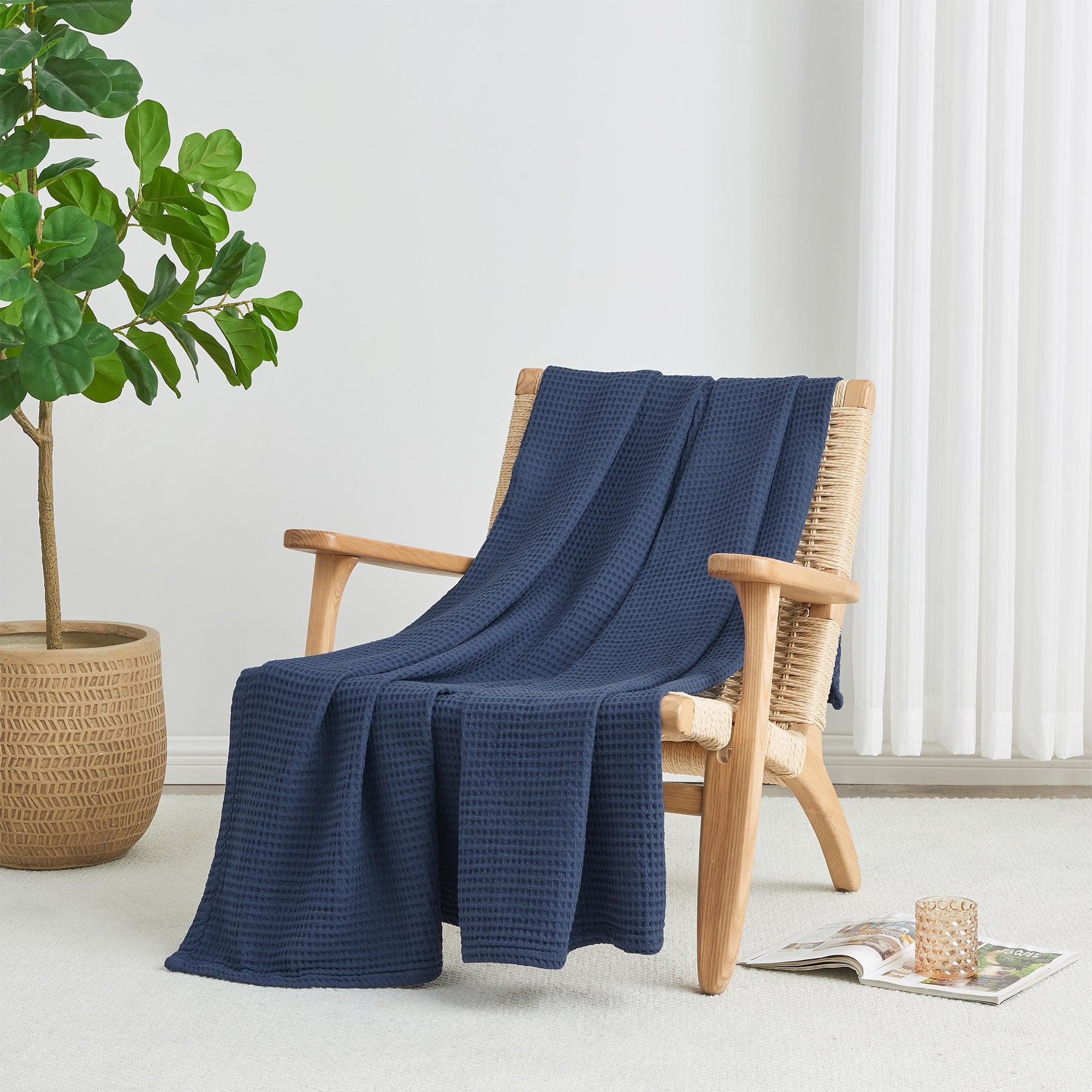 100% Cotton Waffle Weave Blanket - Mikala Collection - Best Buy Furniture