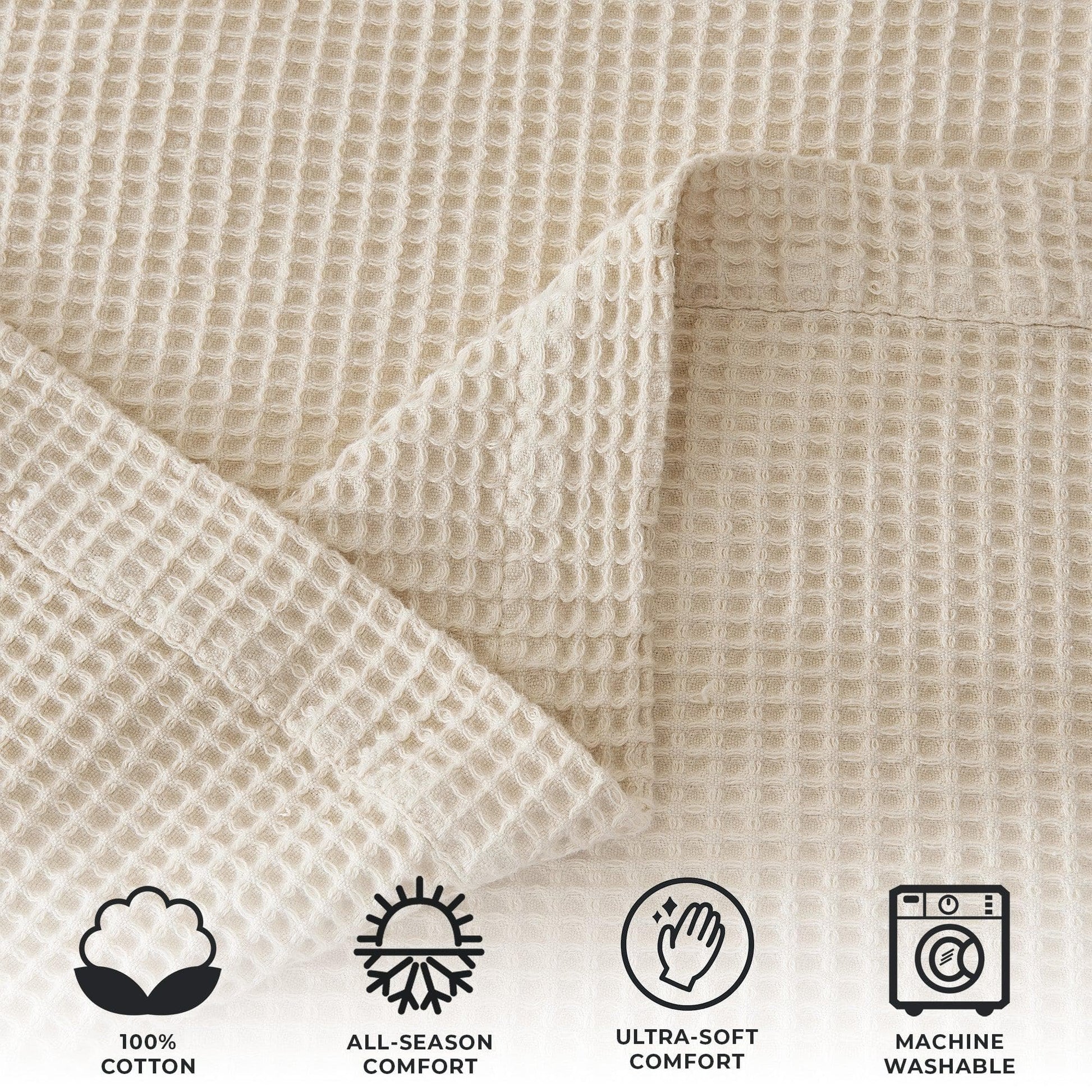 100% Cotton Waffle Weave Blanket - Mikala Collection - Best Buy Furniture