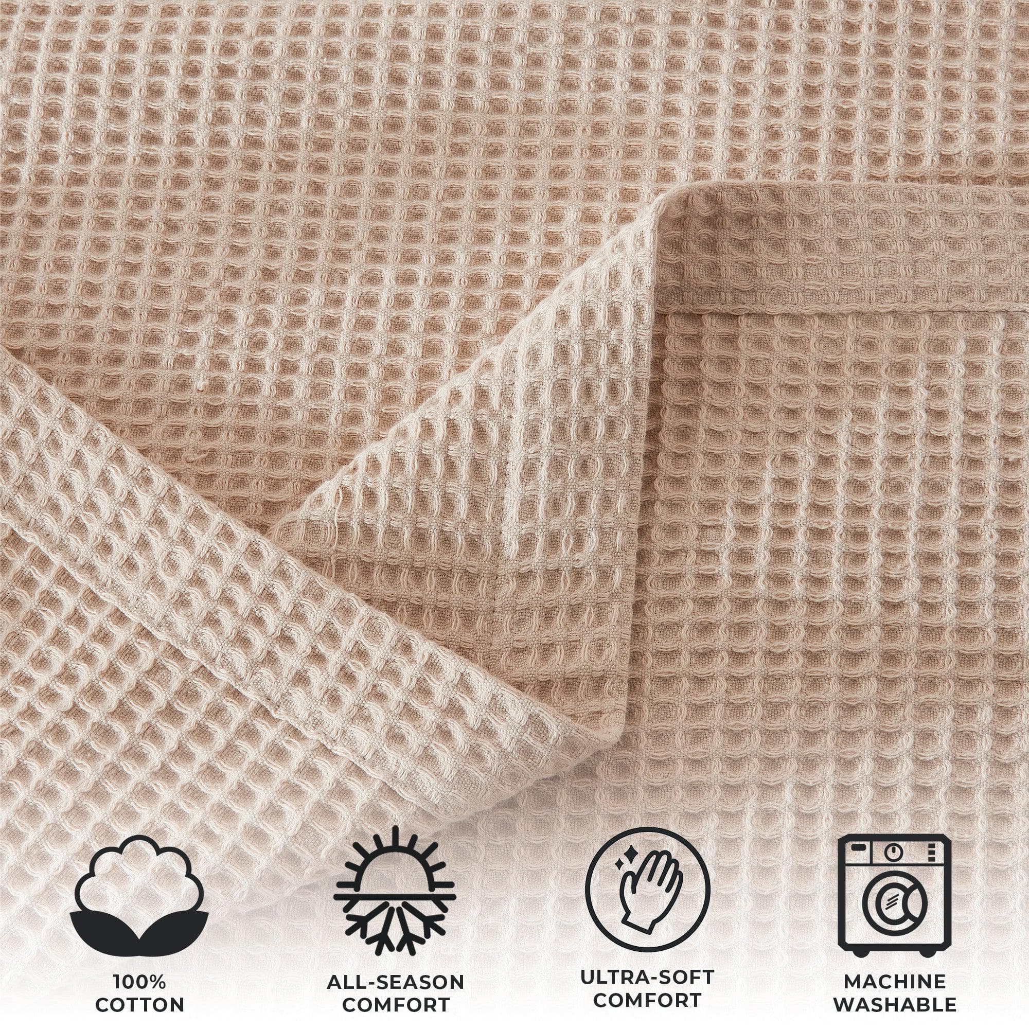 100% Cotton Waffle Weave Blanket - Mikala Collection - Best Buy Furniture
