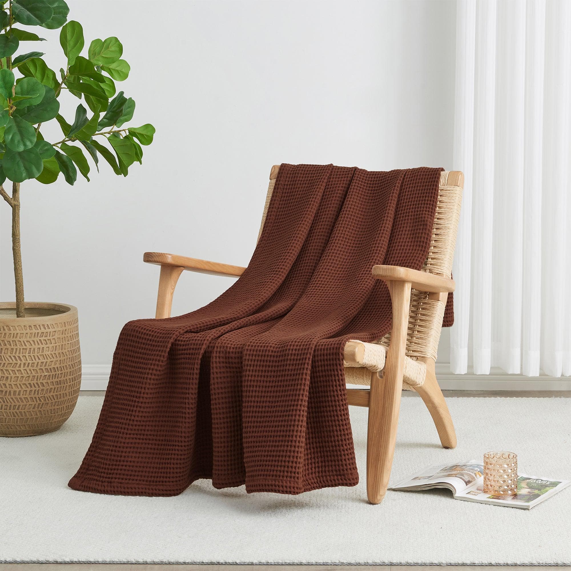 100% Cotton Waffle Weave Blanket - Mikala Collection - Best Buy Furniture