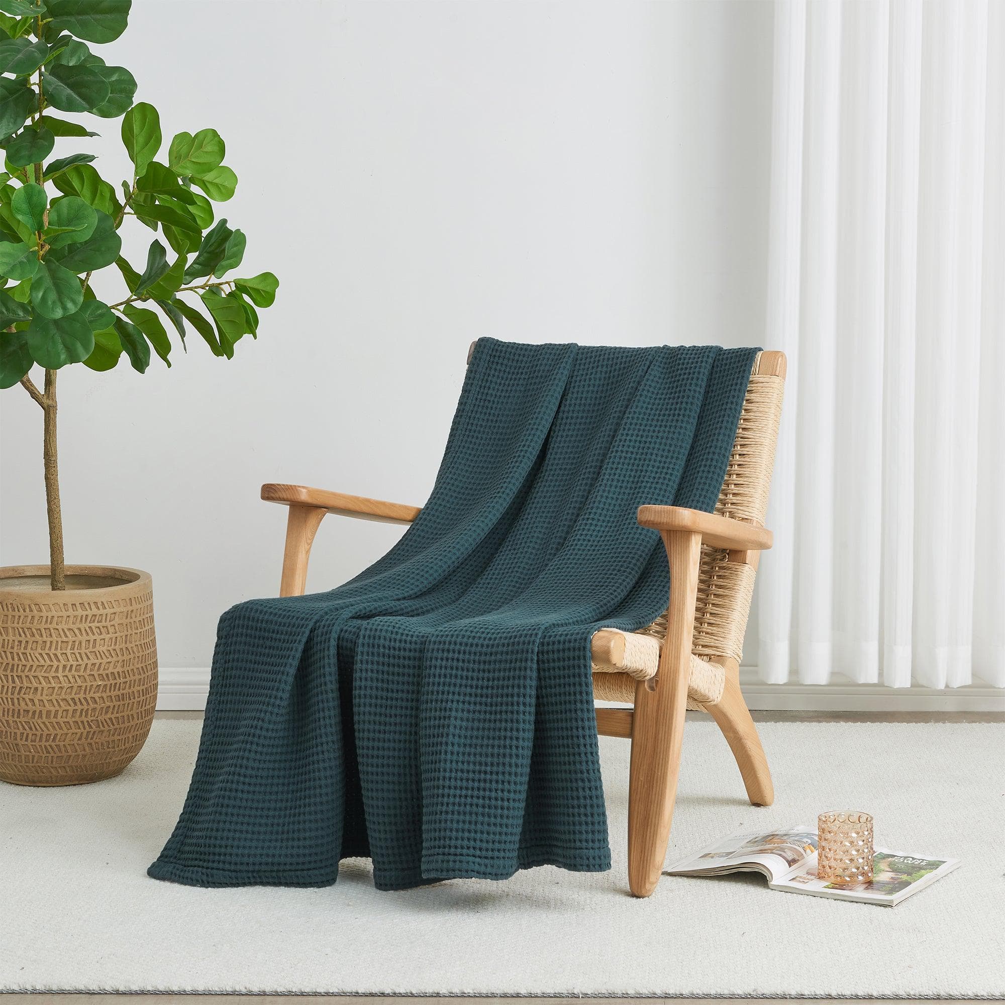 100% Cotton Waffle Weave Blanket - Mikala Collection - Best Buy Furniture
