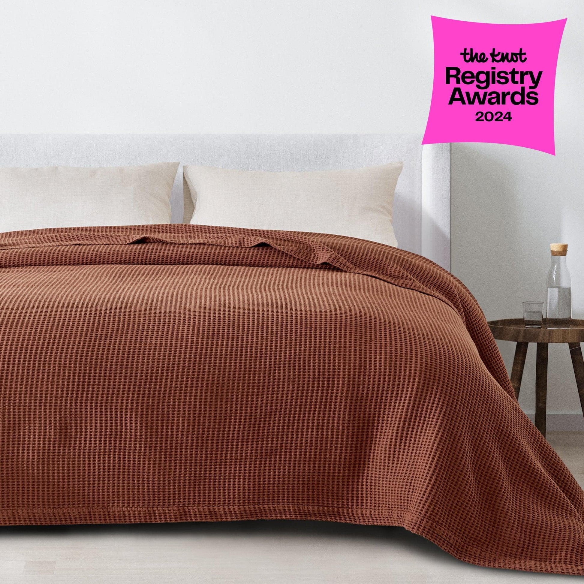 100% Cotton Waffle Weave Blanket - Mikala Collection - Best Buy Furniture