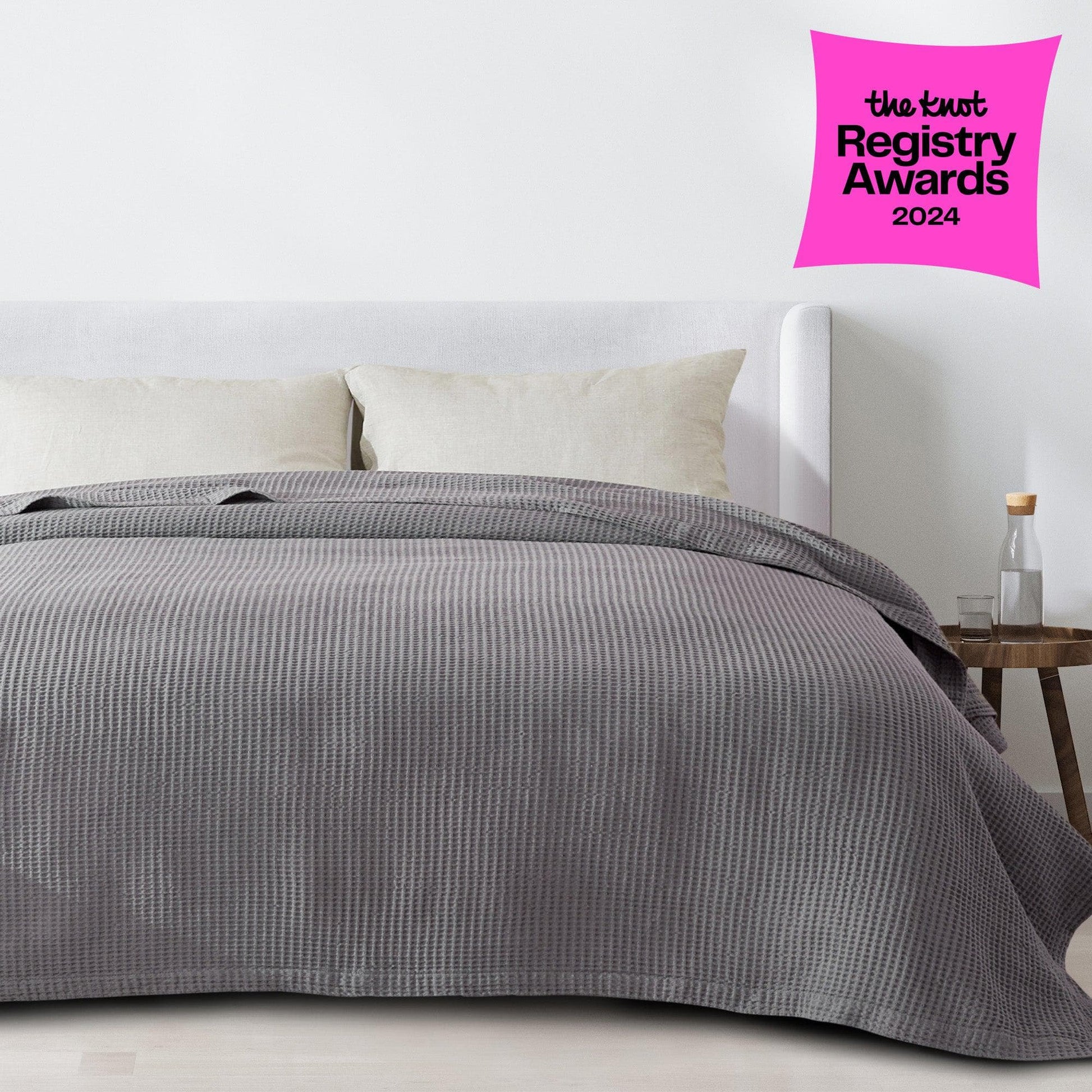 100% Cotton Waffle Weave Blanket - Mikala Collection - Best Buy Furniture