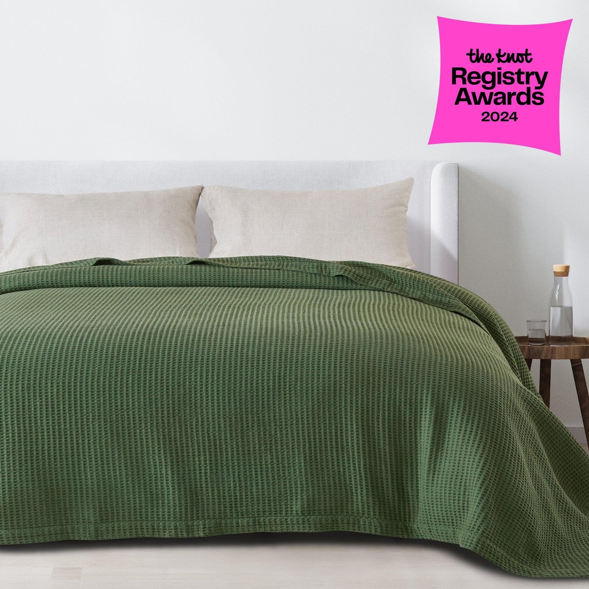 100% Cotton Waffle Weave Blanket - Mikala Collection - Best Buy Furniture