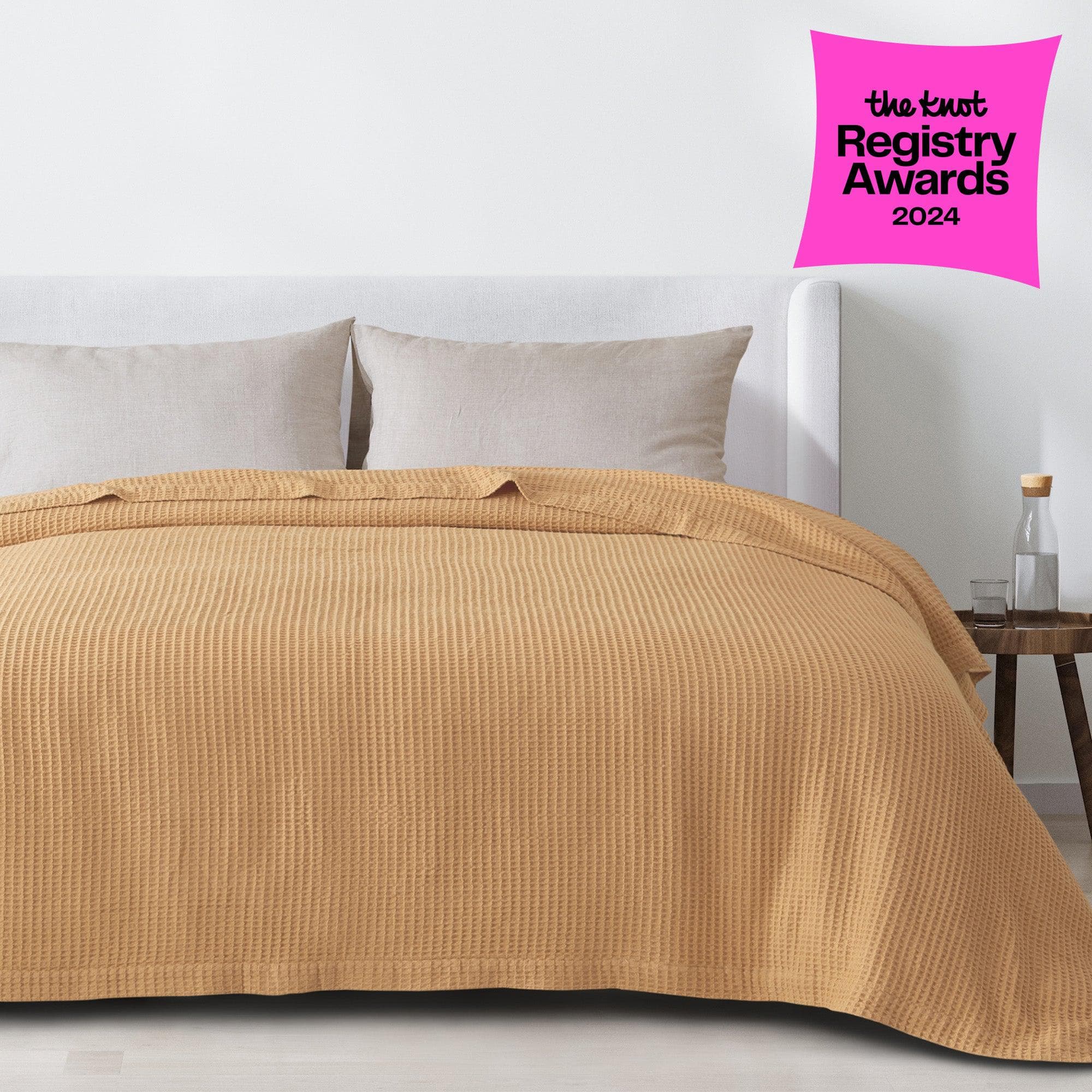 100% Cotton Waffle Weave Blanket - Mikala Collection - Best Buy Furniture