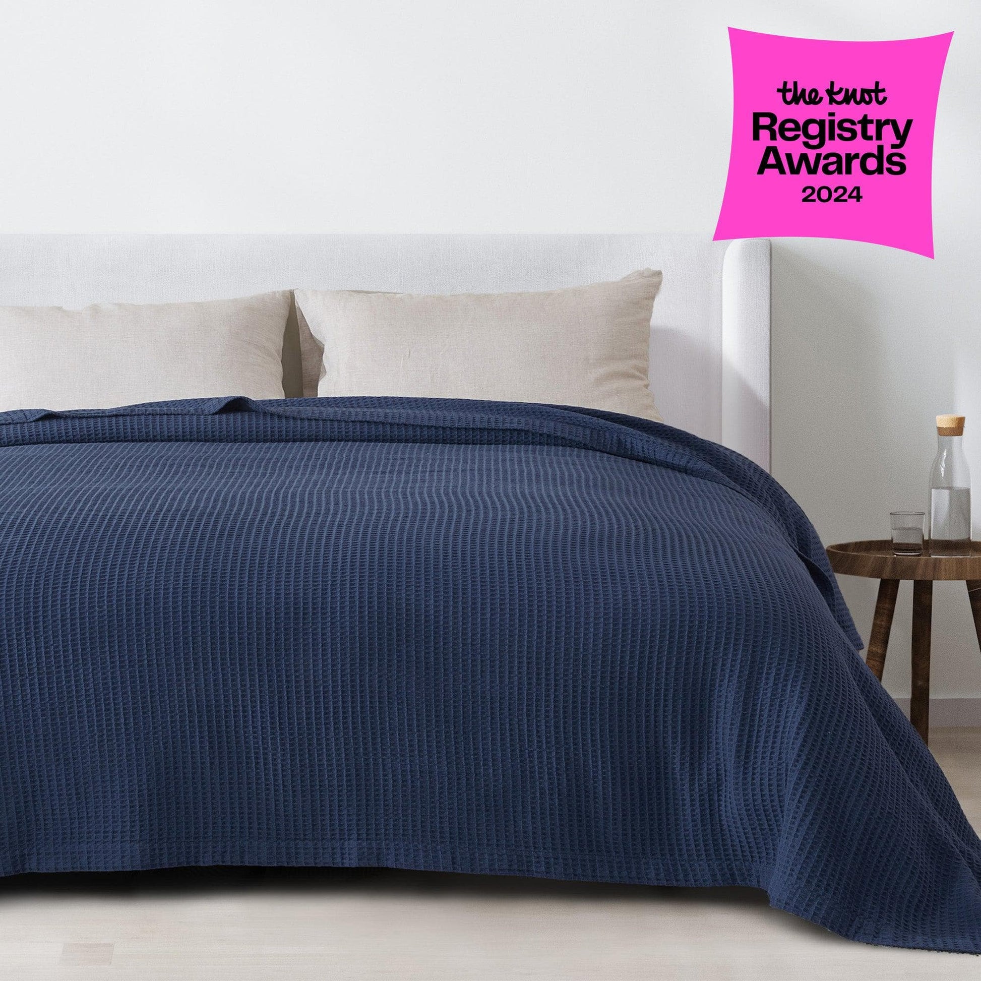 100% Cotton Waffle Weave Blanket - Mikala Collection - Best Buy Furniture