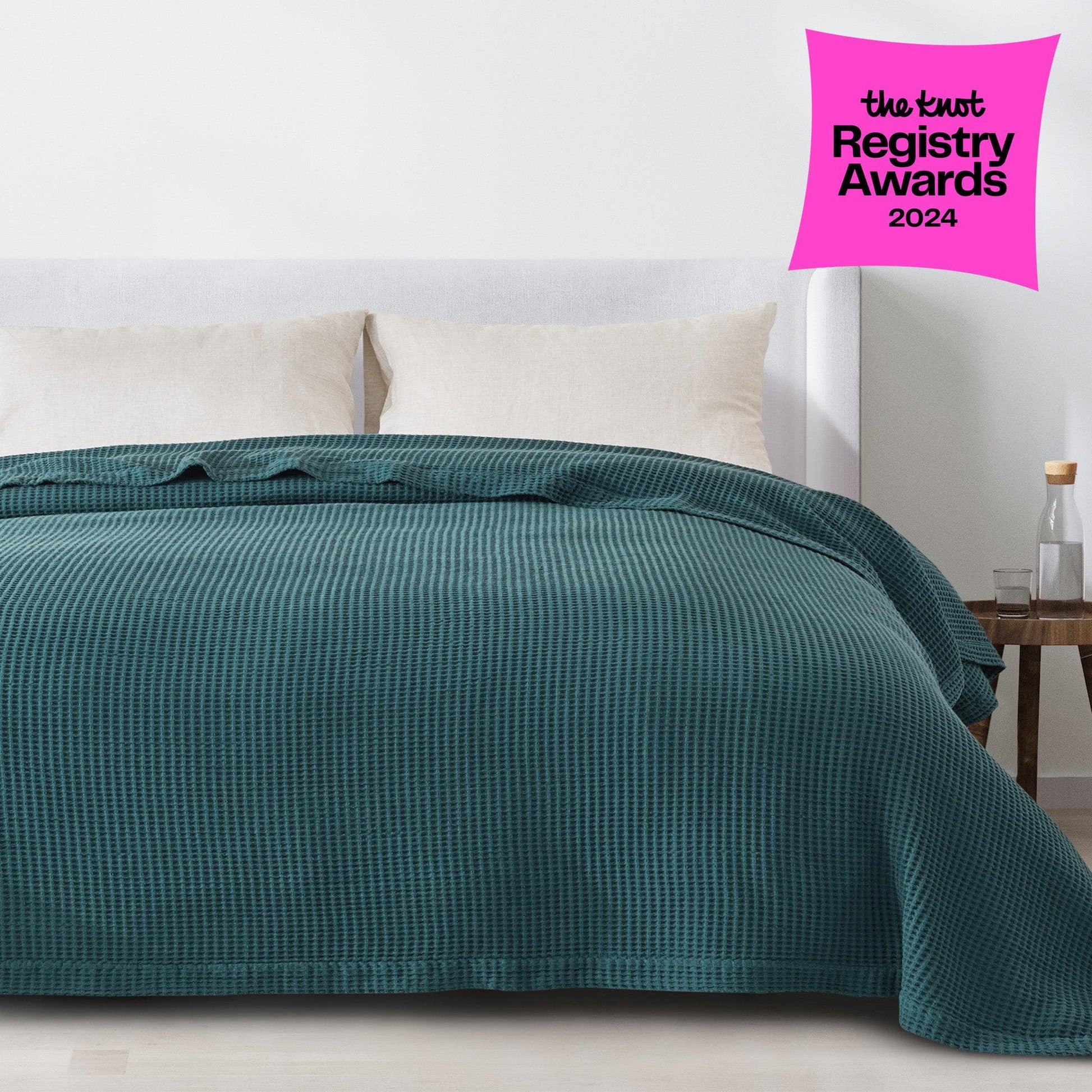 100% Cotton Waffle Weave Blanket - Mikala Collection - Best Buy Furniture