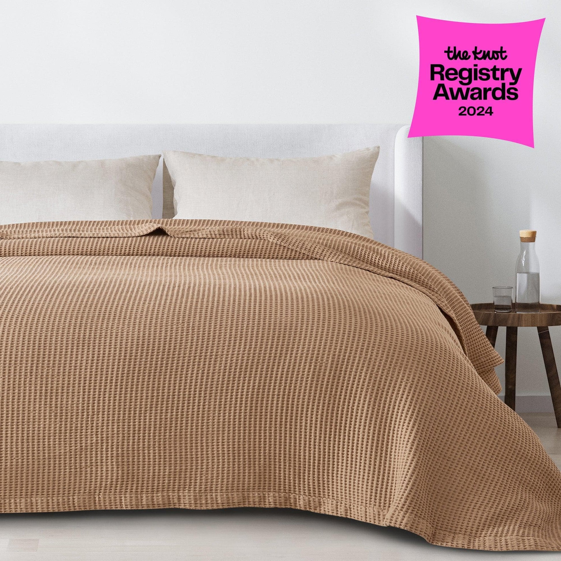 100% Cotton Waffle Weave Blanket - Mikala Collection - Best Buy Furniture