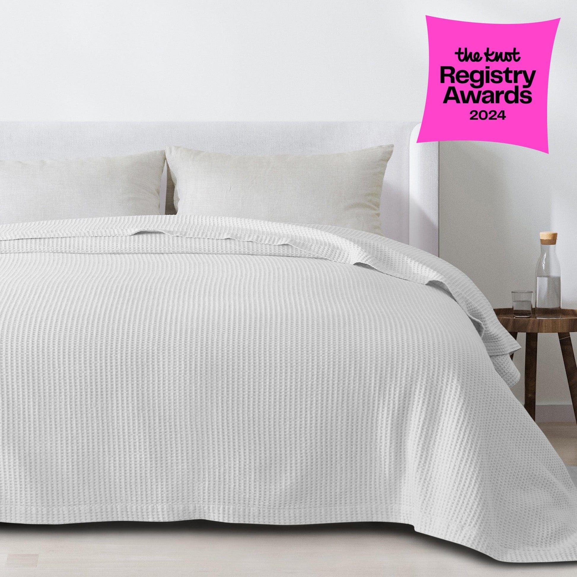 100% Cotton Waffle Weave Blanket - Mikala Collection - Best Buy Furniture