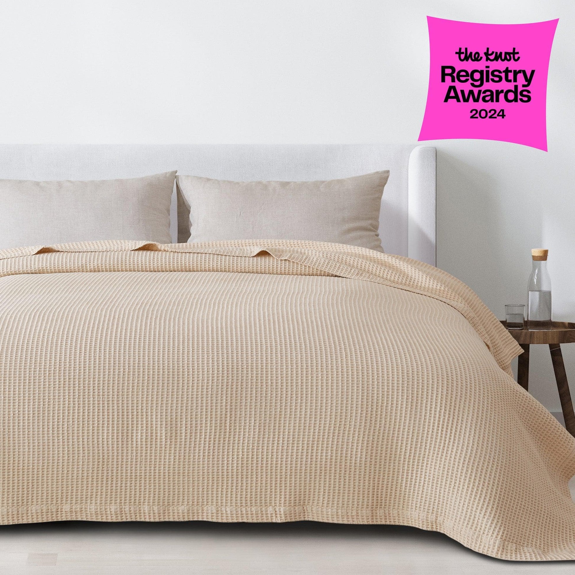 100% Cotton Waffle Weave Blanket - Mikala Collection - Best Buy Furniture