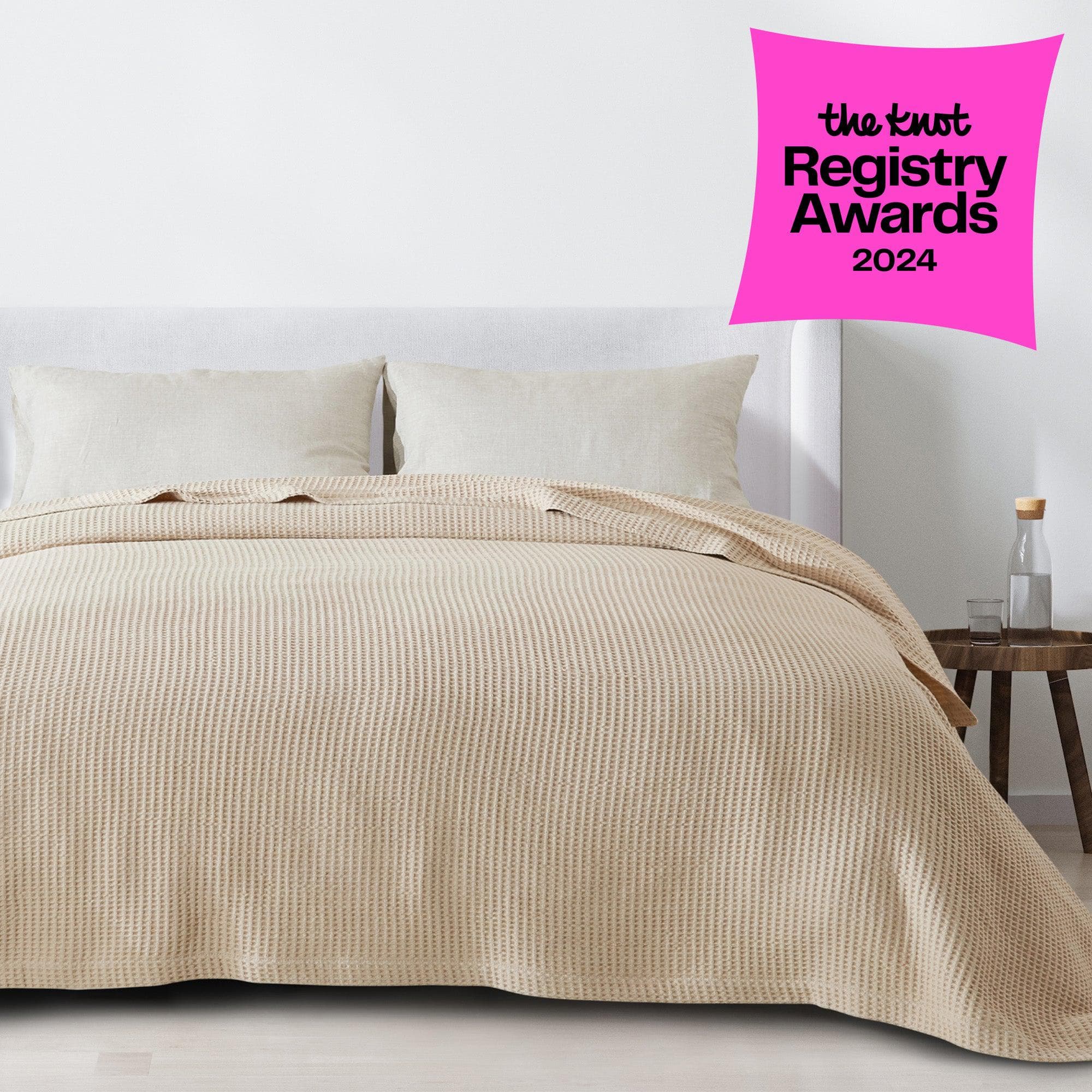 100% Cotton Waffle Weave Blanket - Mikala Collection - Best Buy Furniture