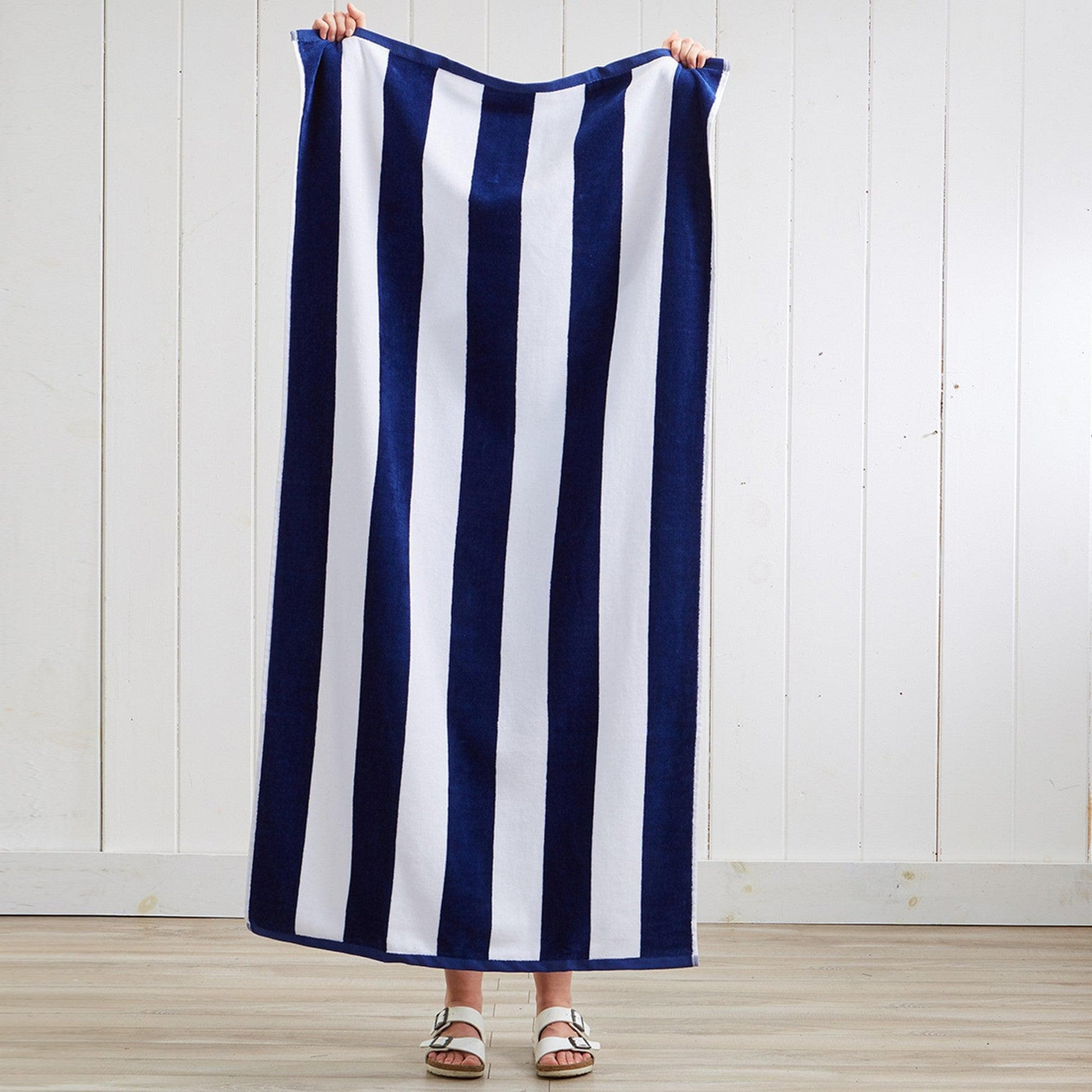 Cotton Velour Cabana Stripe Beach Towel - Novia Collection - Best Buy Furniture