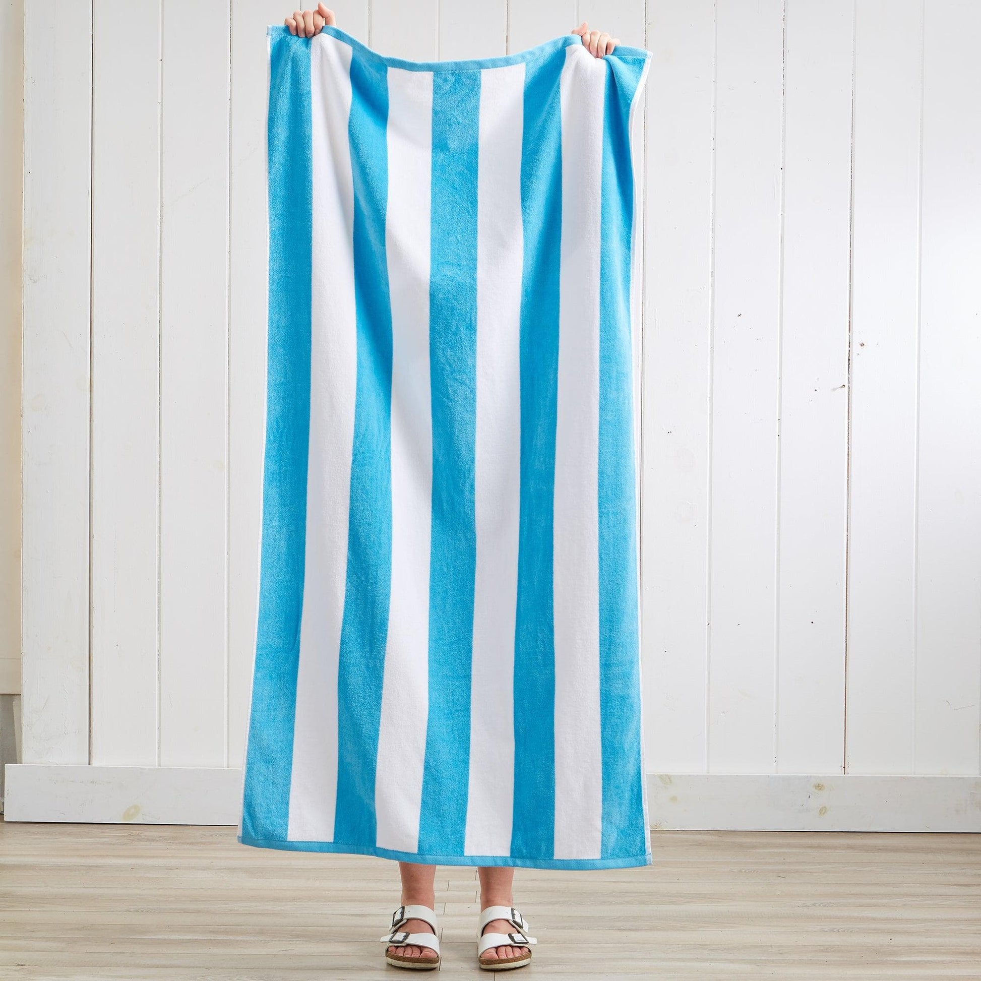 Cotton Velour Cabana Stripe Beach Towel - Novia Collection - Best Buy Furniture