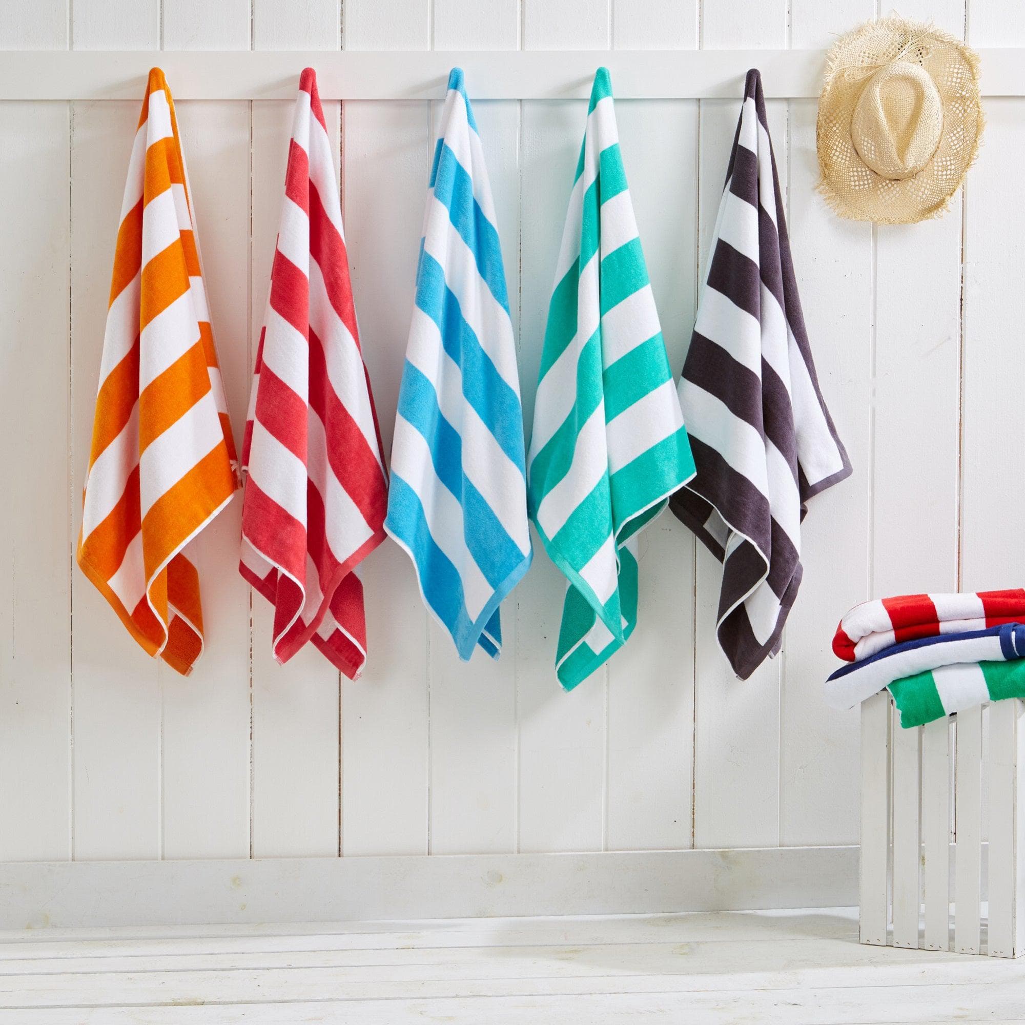 Cotton Velour Cabana Stripe Beach Towel - Novia Collection - Best Buy Furniture