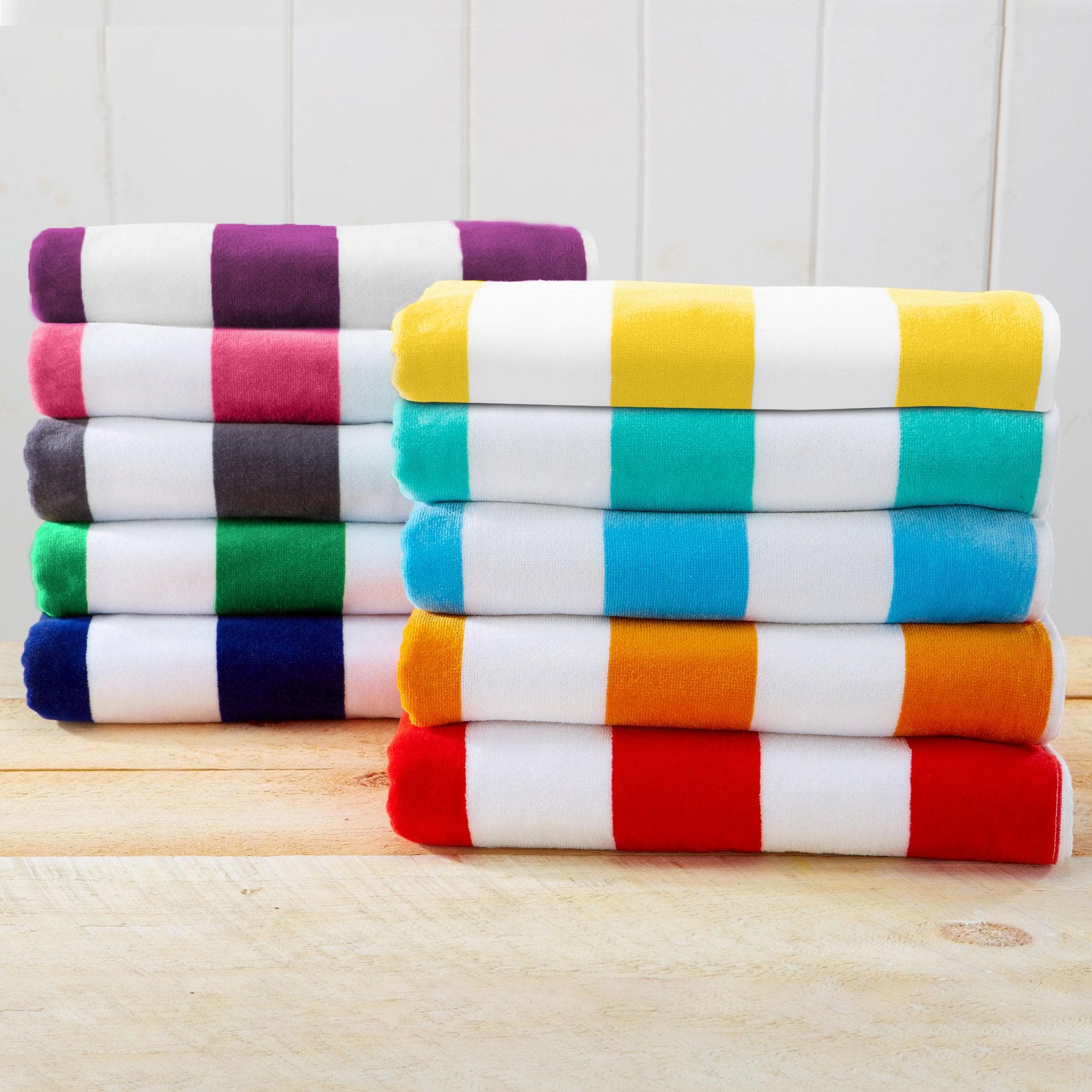 Cotton Velour Cabana Stripe Beach Towel - Novia Collection - Best Buy Furniture