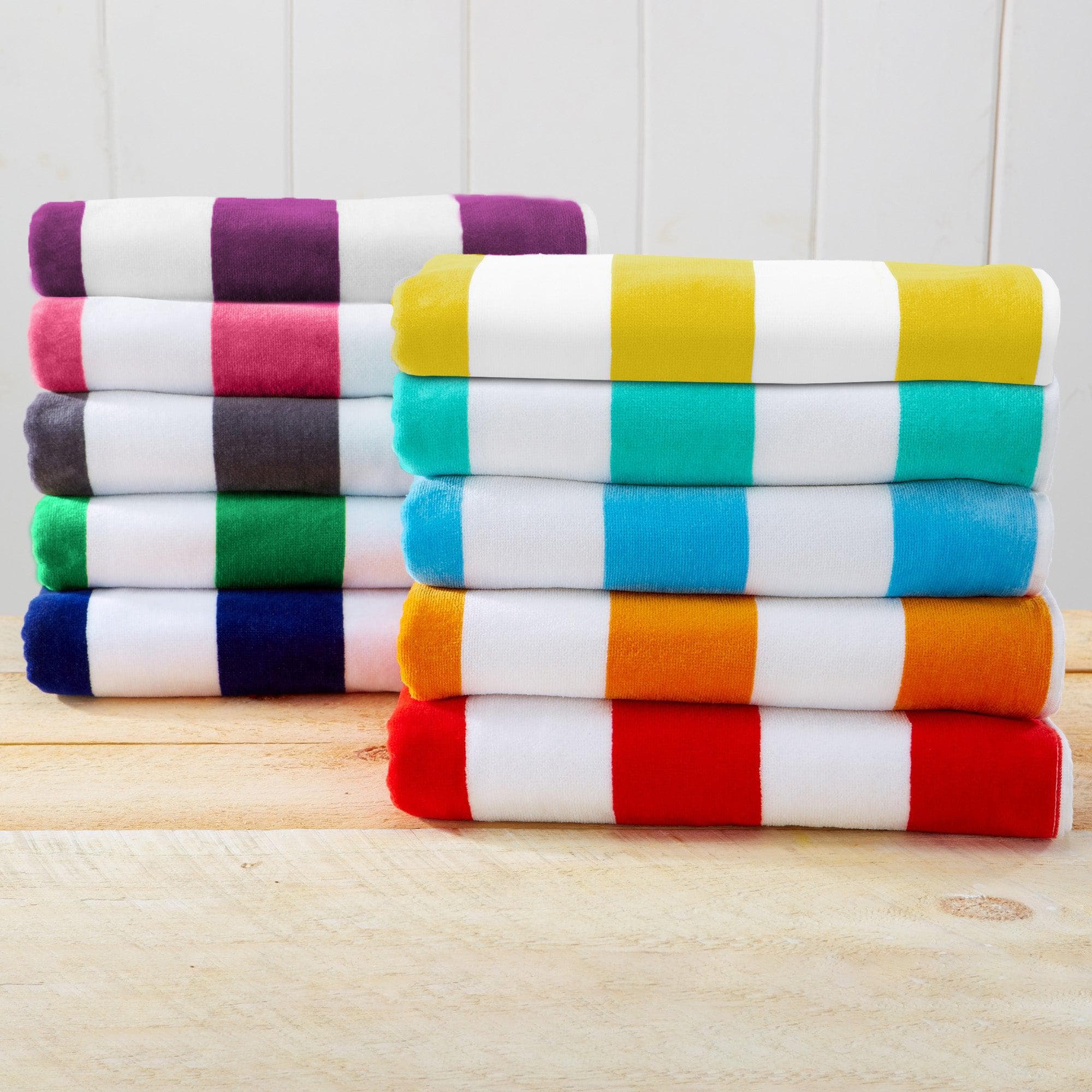 Cotton Velour Cabana Stripe Beach Towel - Novia Collection - Best Buy Furniture