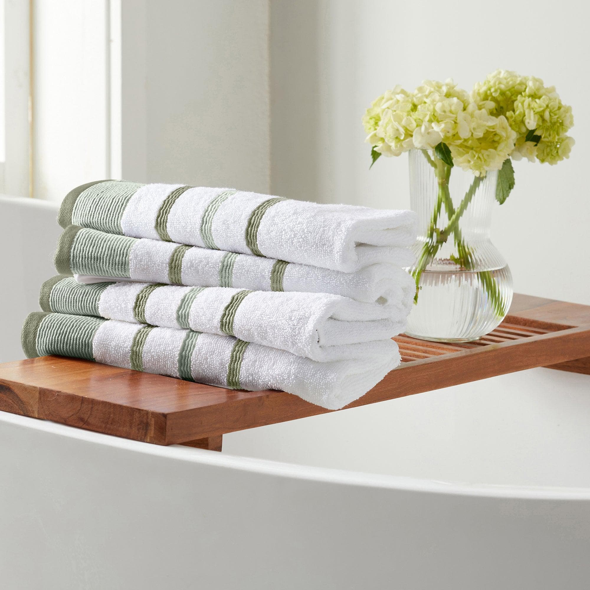 Decorative Cotton Stripe Bath Towel Set - Noelle Collection - Best Buy Furniture