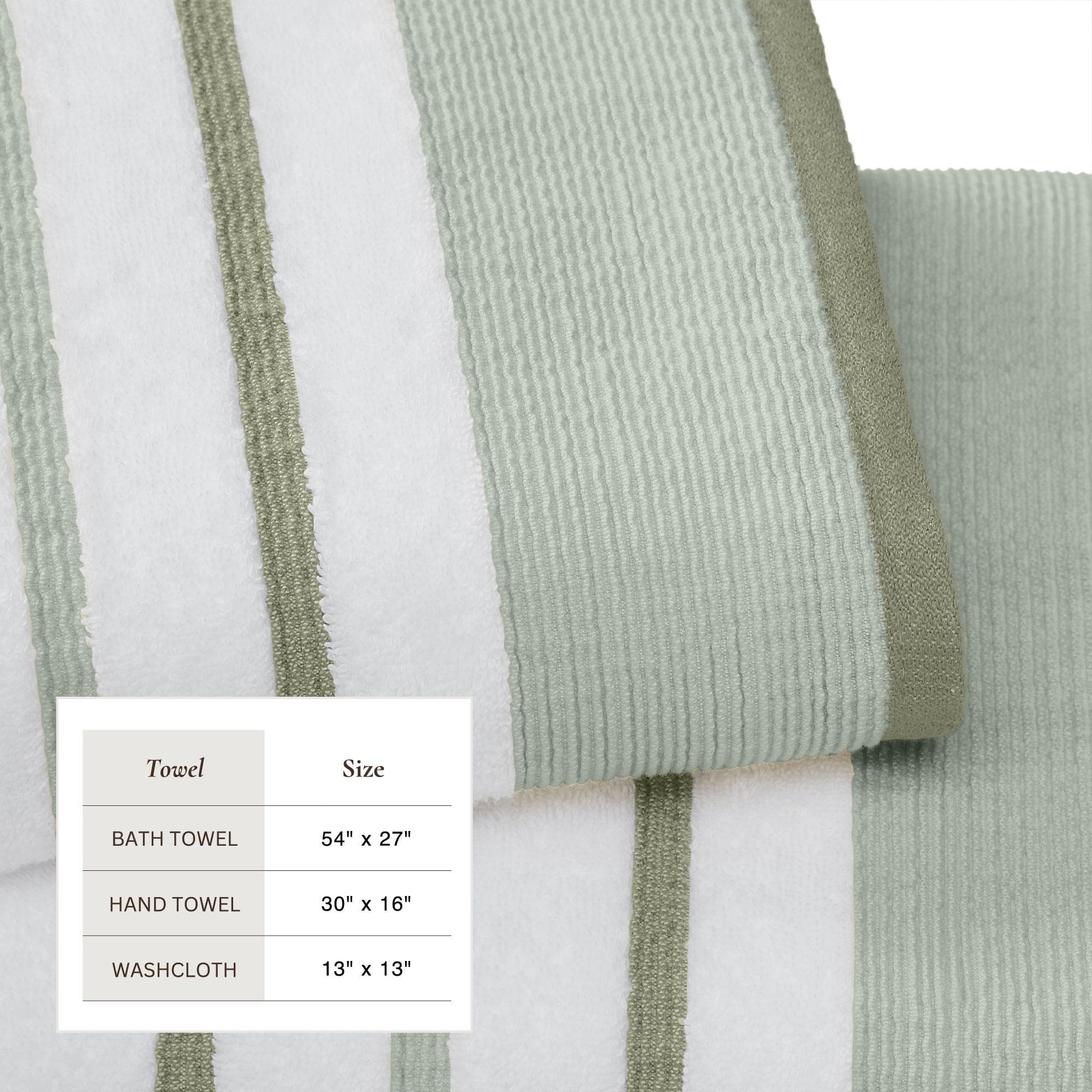 Decorative Cotton Stripe Bath Towel Set - Noelle Collection - Best Buy Furniture