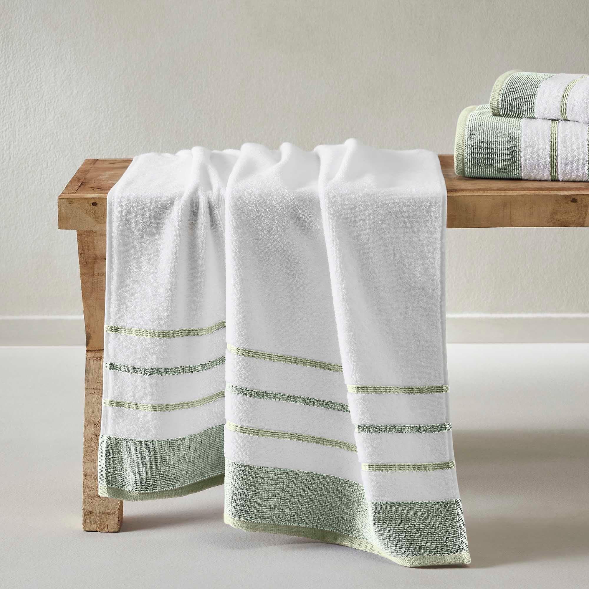 Decorative Cotton Stripe Bath Towel Set - Noelle Collection - Best Buy Furniture