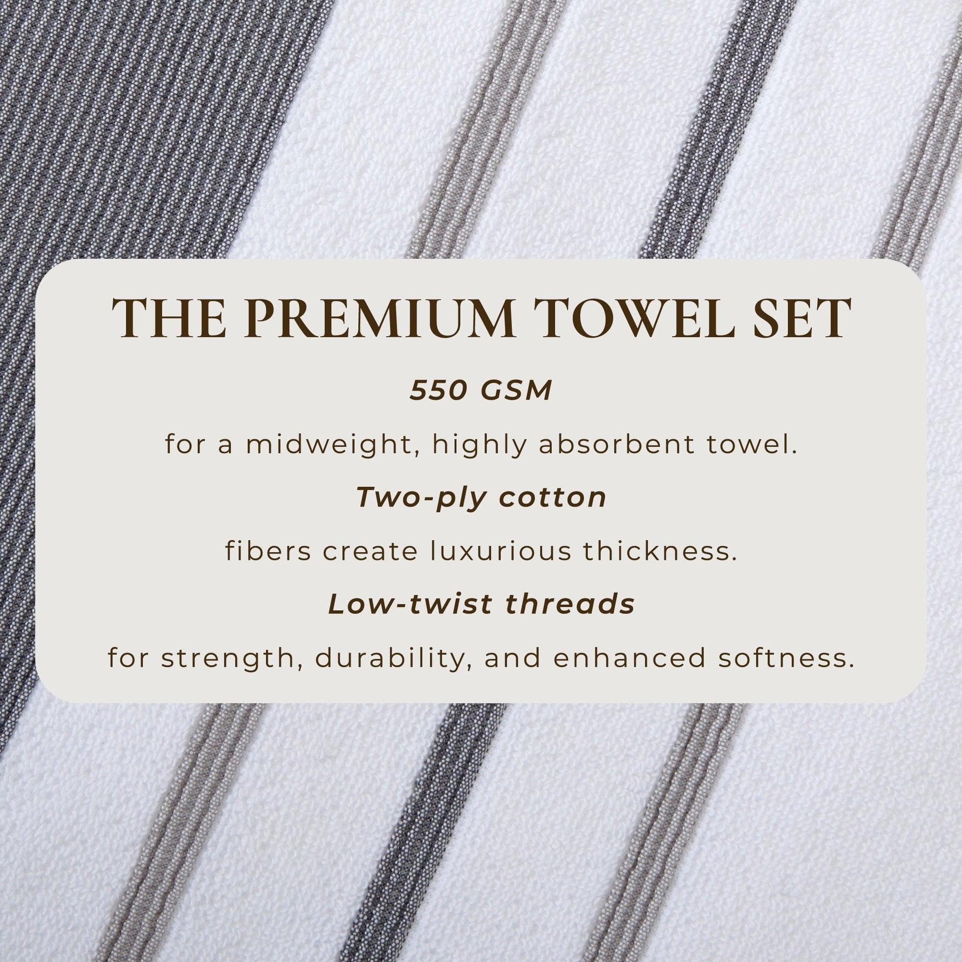 Decorative Cotton Stripe Bath Towel Set - Noelle Collection - Best Buy Furniture