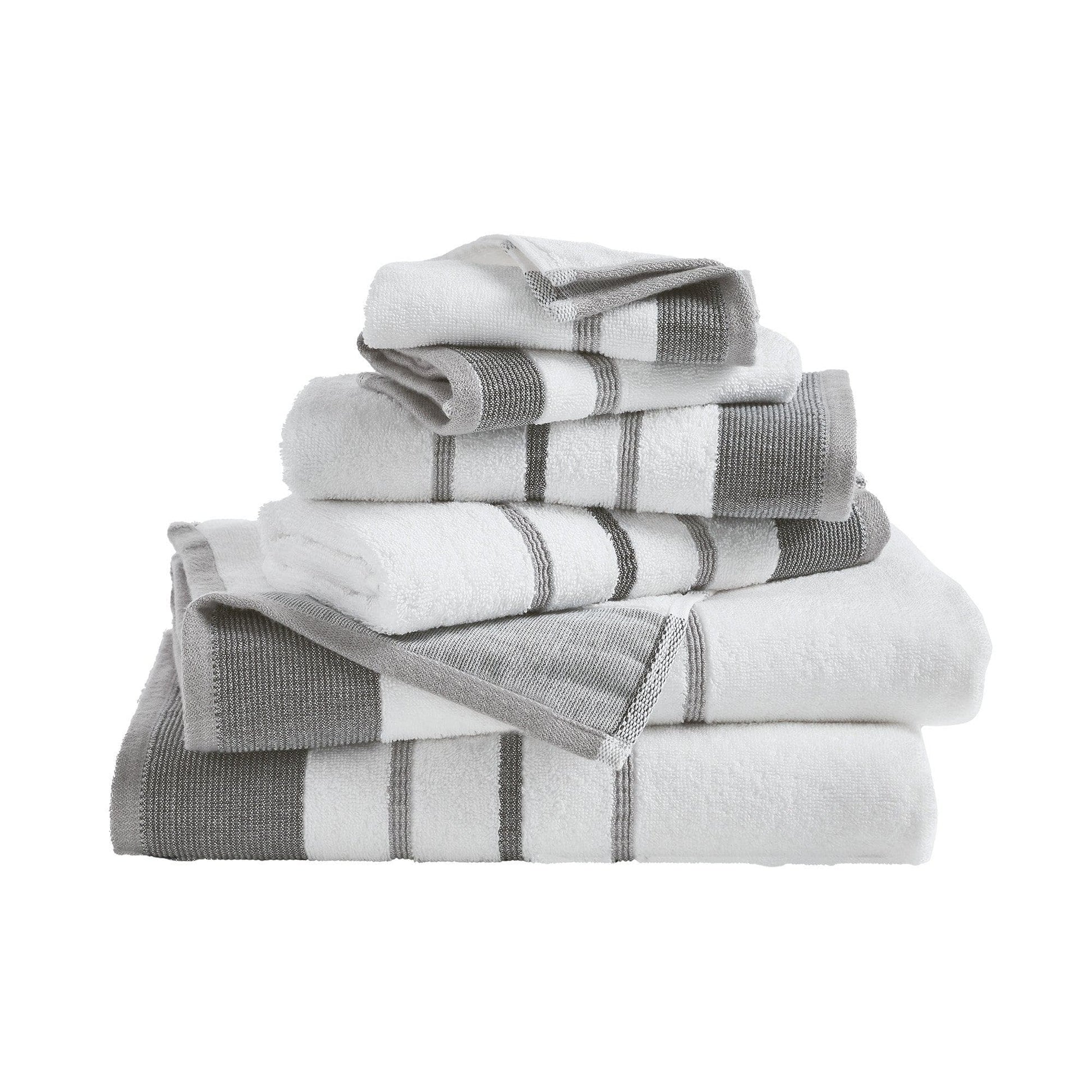 Decorative Cotton Stripe Bath Towel Set - Noelle Collection - Best Buy Furniture