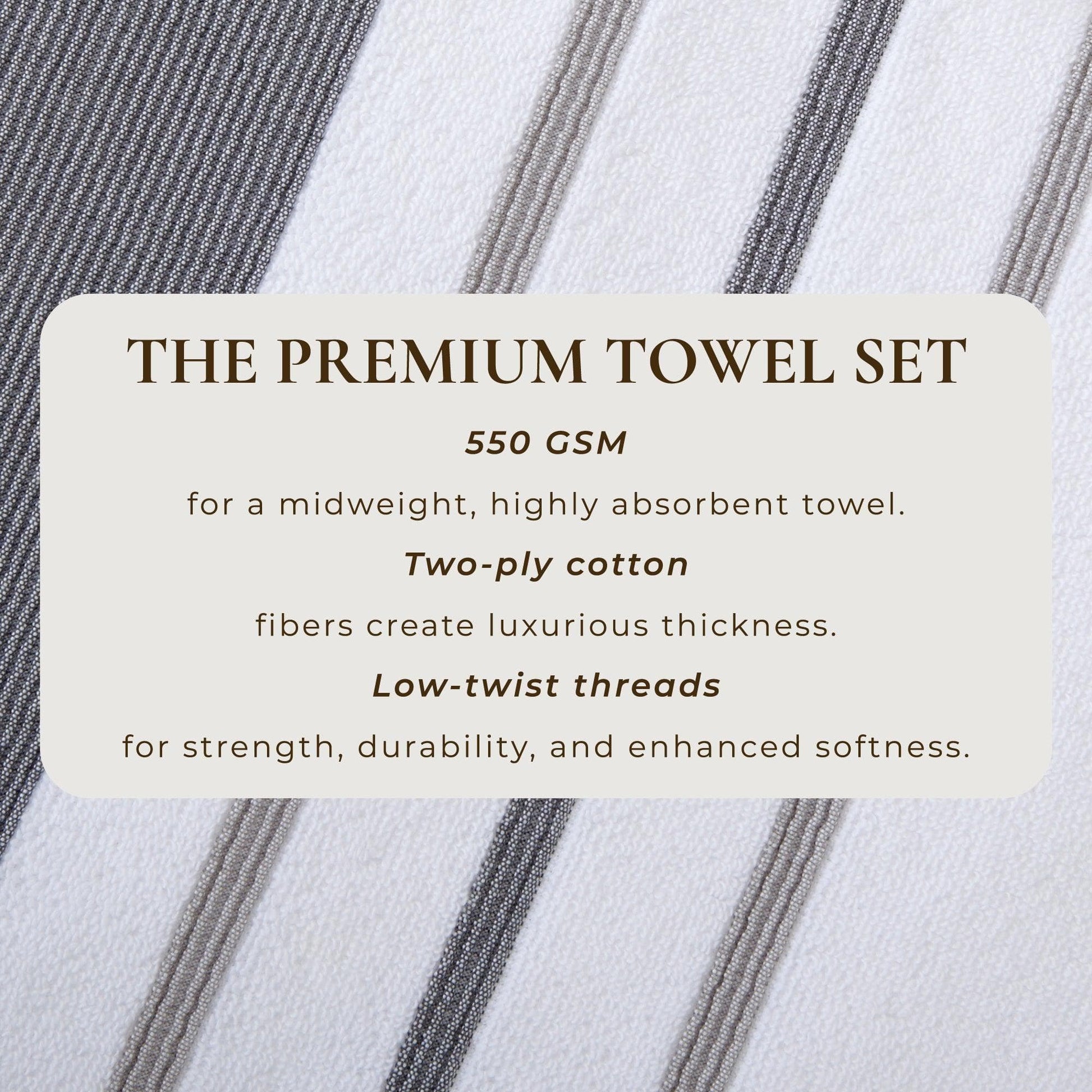 Decorative Cotton Stripe Bath Towel Set - Noelle Collection - Best Buy Furniture