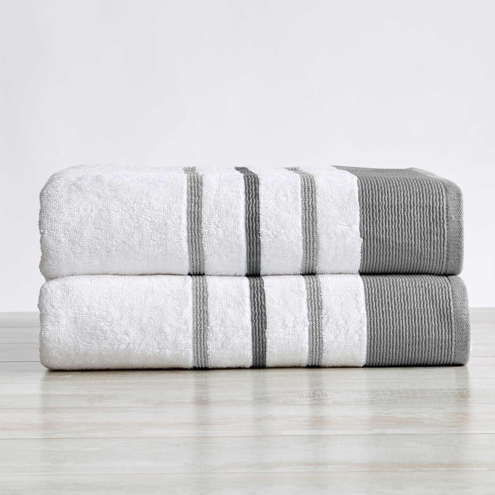 Decorative Cotton Stripe Bath Towel Set - Noelle Collection - Best Buy Furniture