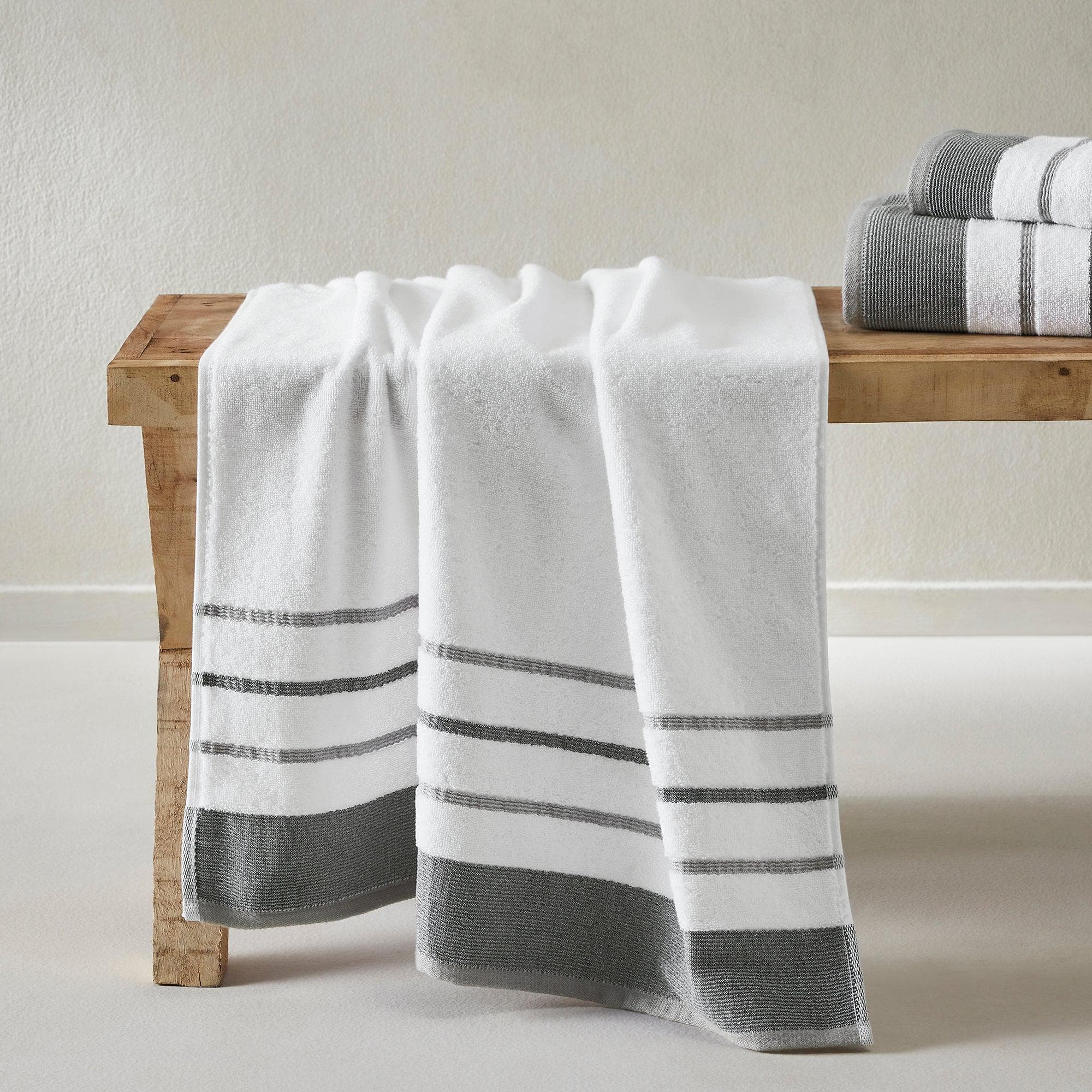 Decorative Cotton Stripe Bath Towel Set - Noelle Collection - Best Buy Furniture
