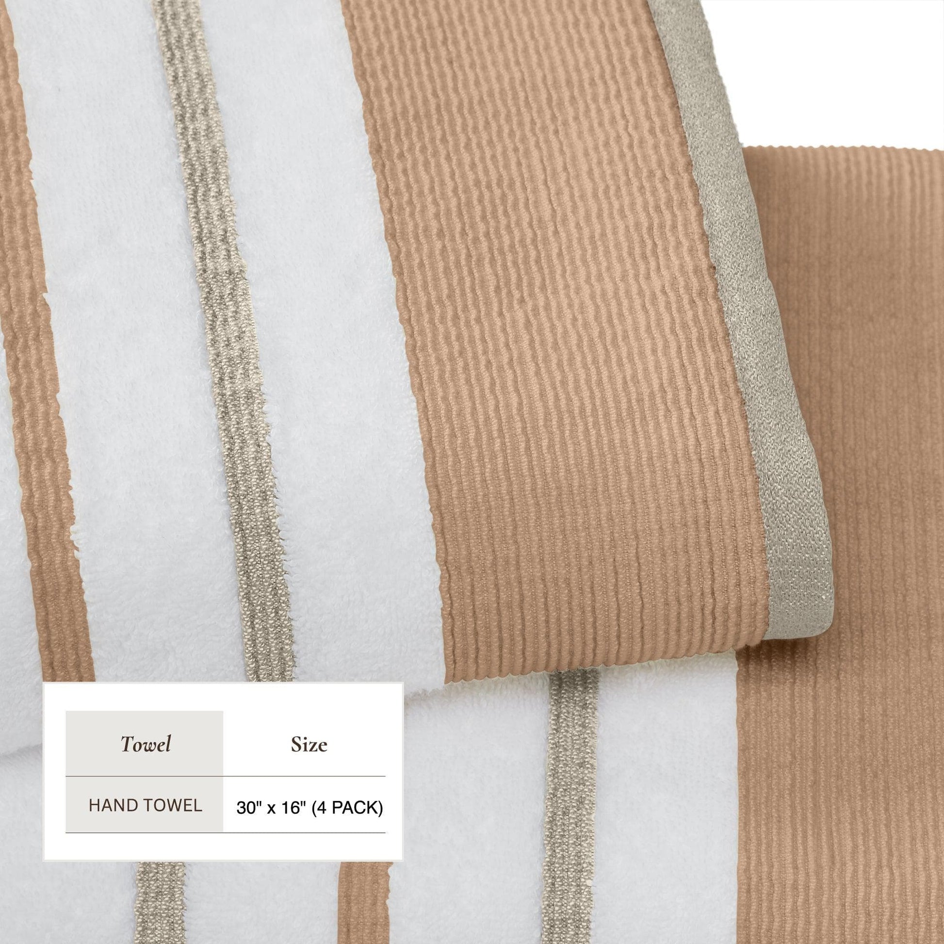 Decorative Cotton Stripe Bath Towel Set - Noelle Collection - Best Buy Furniture