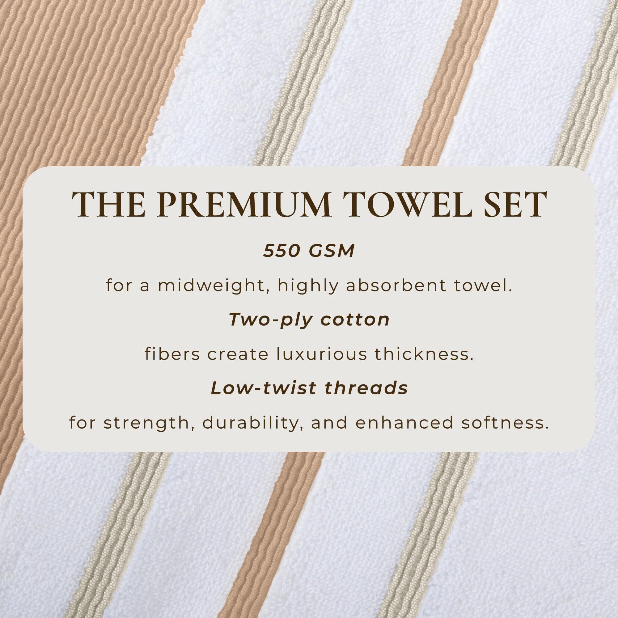 Decorative Cotton Stripe Bath Towel Set - Noelle Collection - Best Buy Furniture