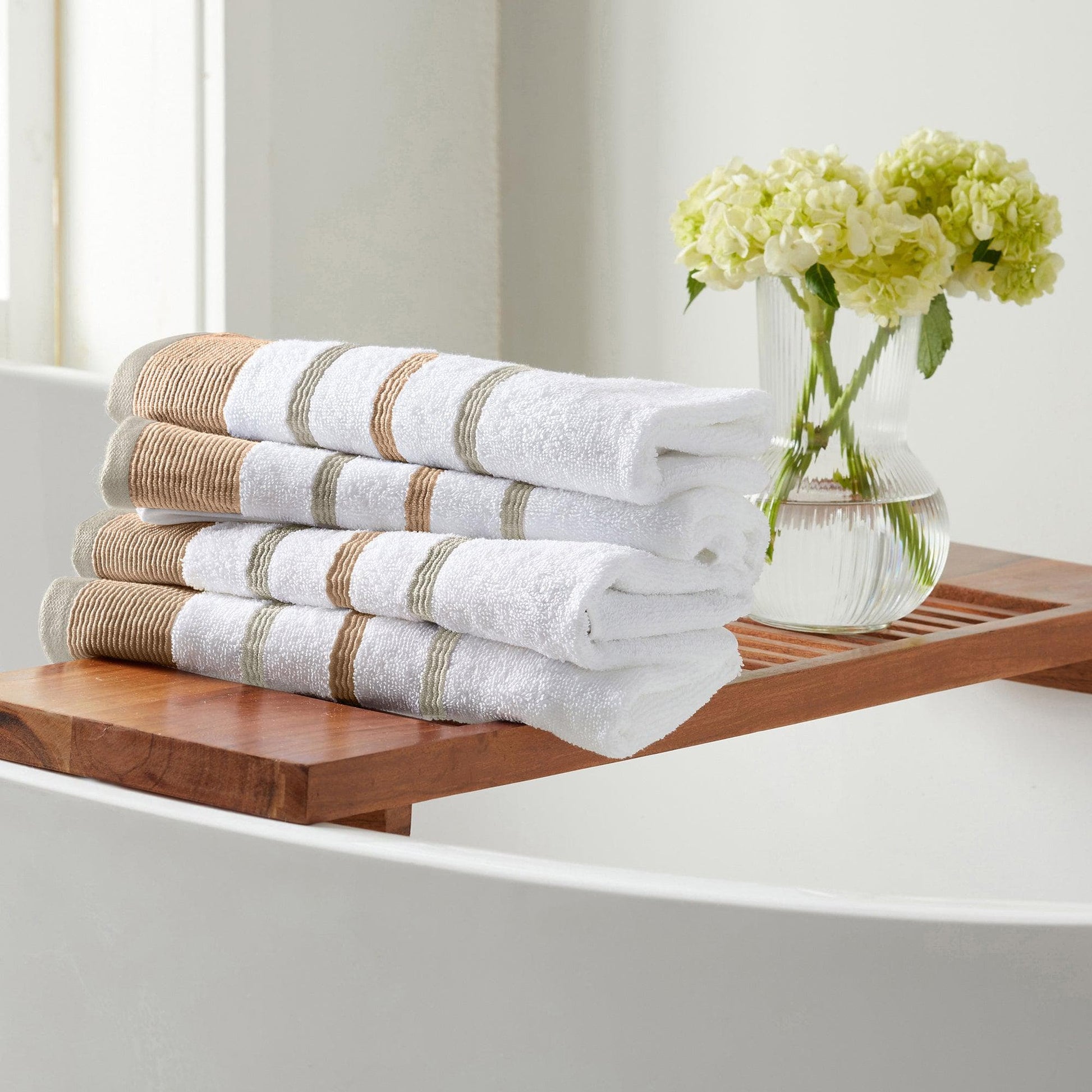 Decorative Cotton Stripe Bath Towel Set - Noelle Collection - Best Buy Furniture