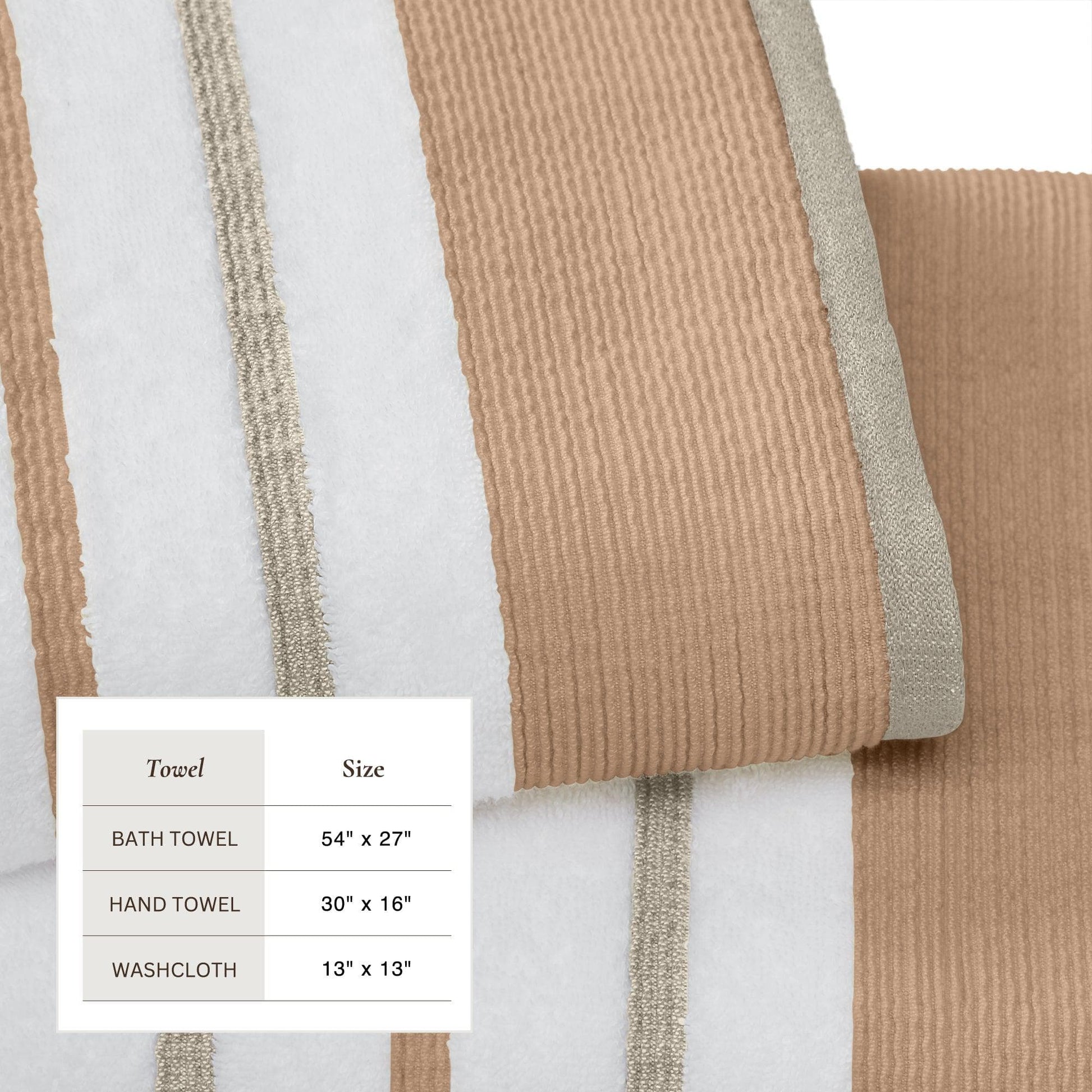 Decorative Cotton Stripe Bath Towel Set - Noelle Collection - Best Buy Furniture