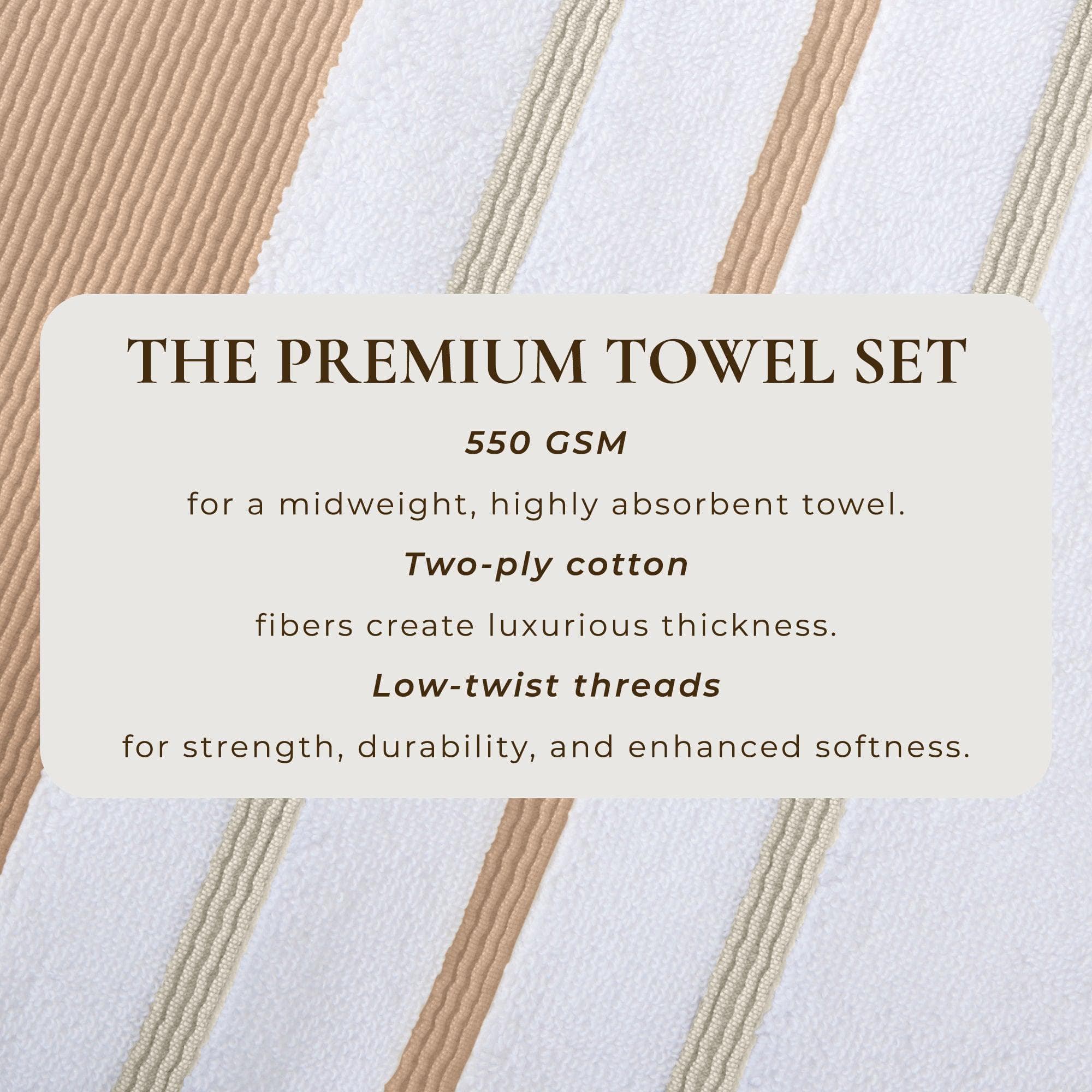 Decorative Cotton Stripe Bath Towel Set - Noelle Collection - Best Buy Furniture
