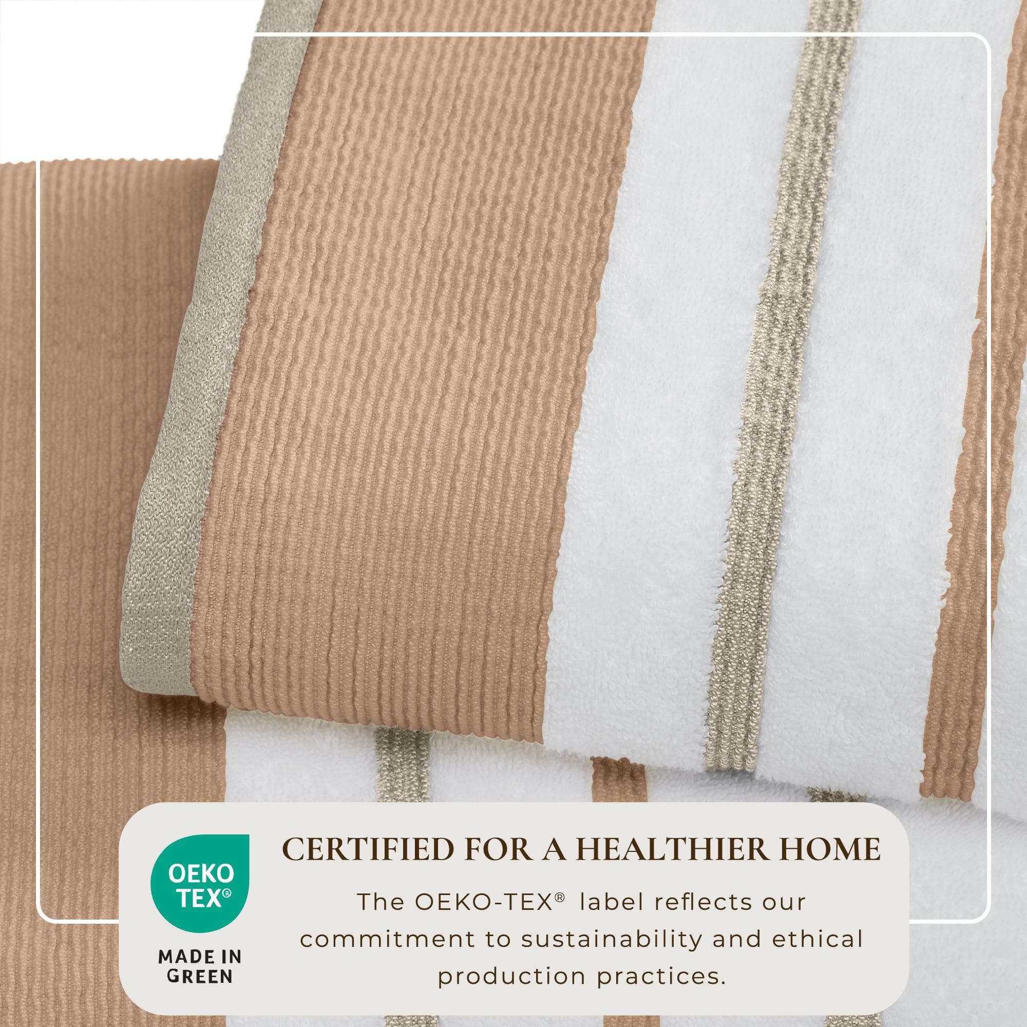 Decorative Cotton Stripe Bath Towel Set - Noelle Collection - Best Buy Furniture