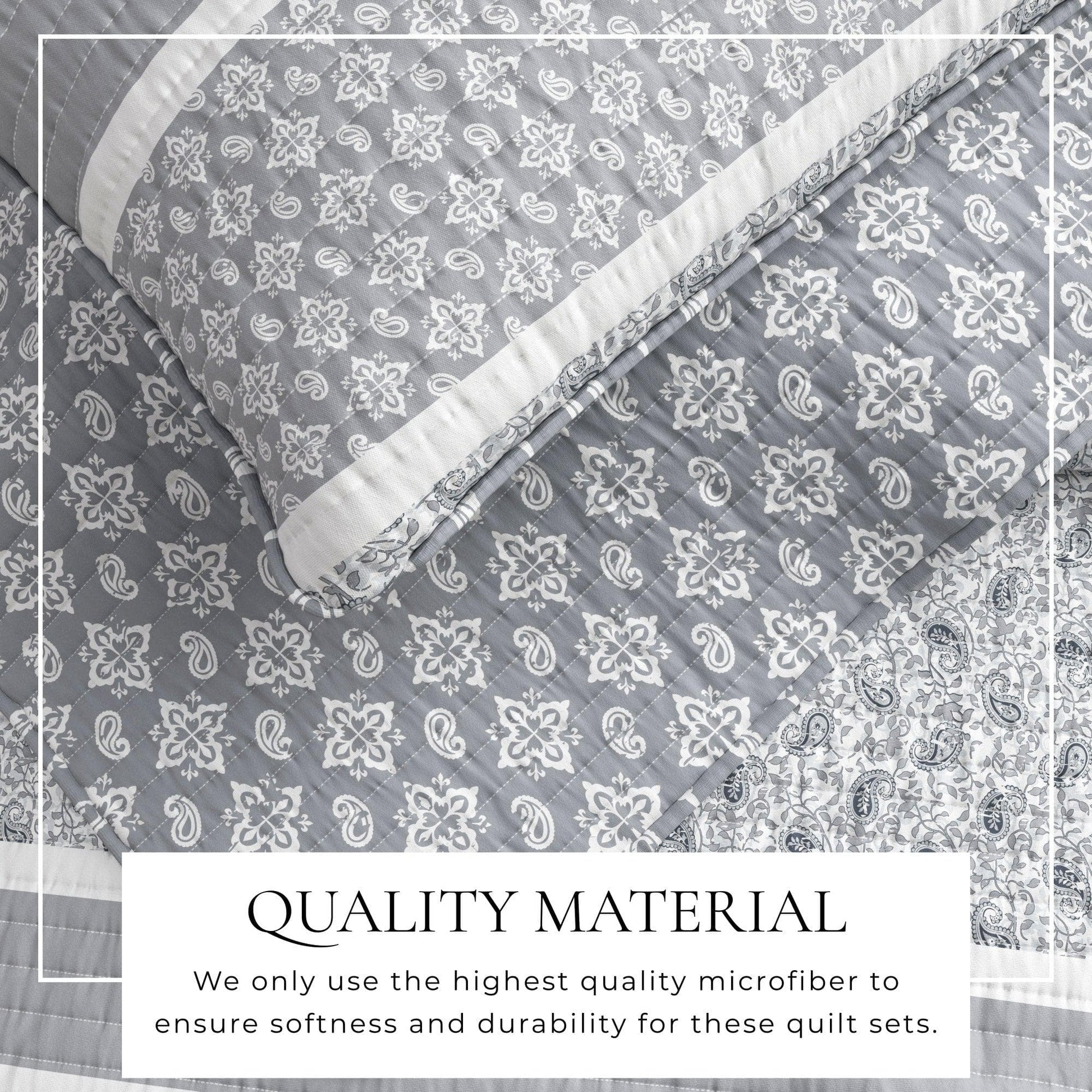 3-Piece Stripe Quilt - Kadi Collection - Best Buy Furniture