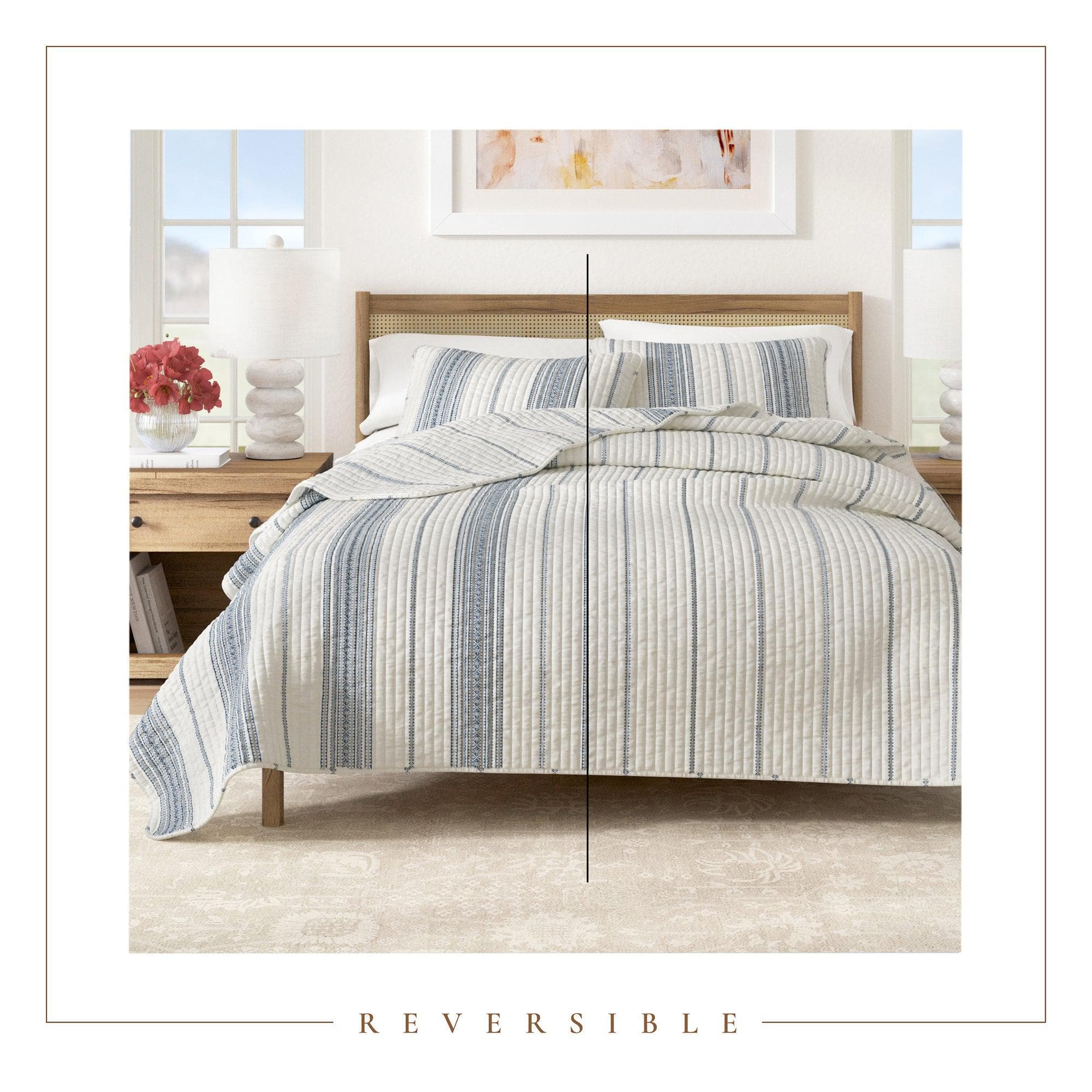 3-Piece Stripe Quilt - Wesley Collection - Best Buy Furniture