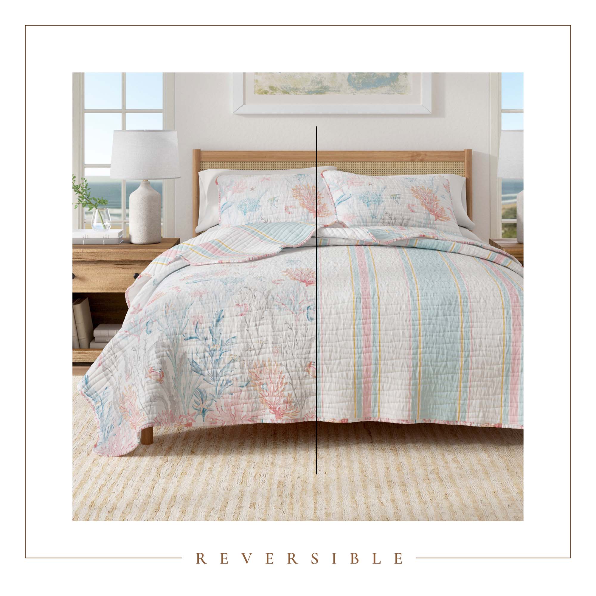 Coastal Coral Reef Quilt Set - Caymen Collection - Best Buy Furniture