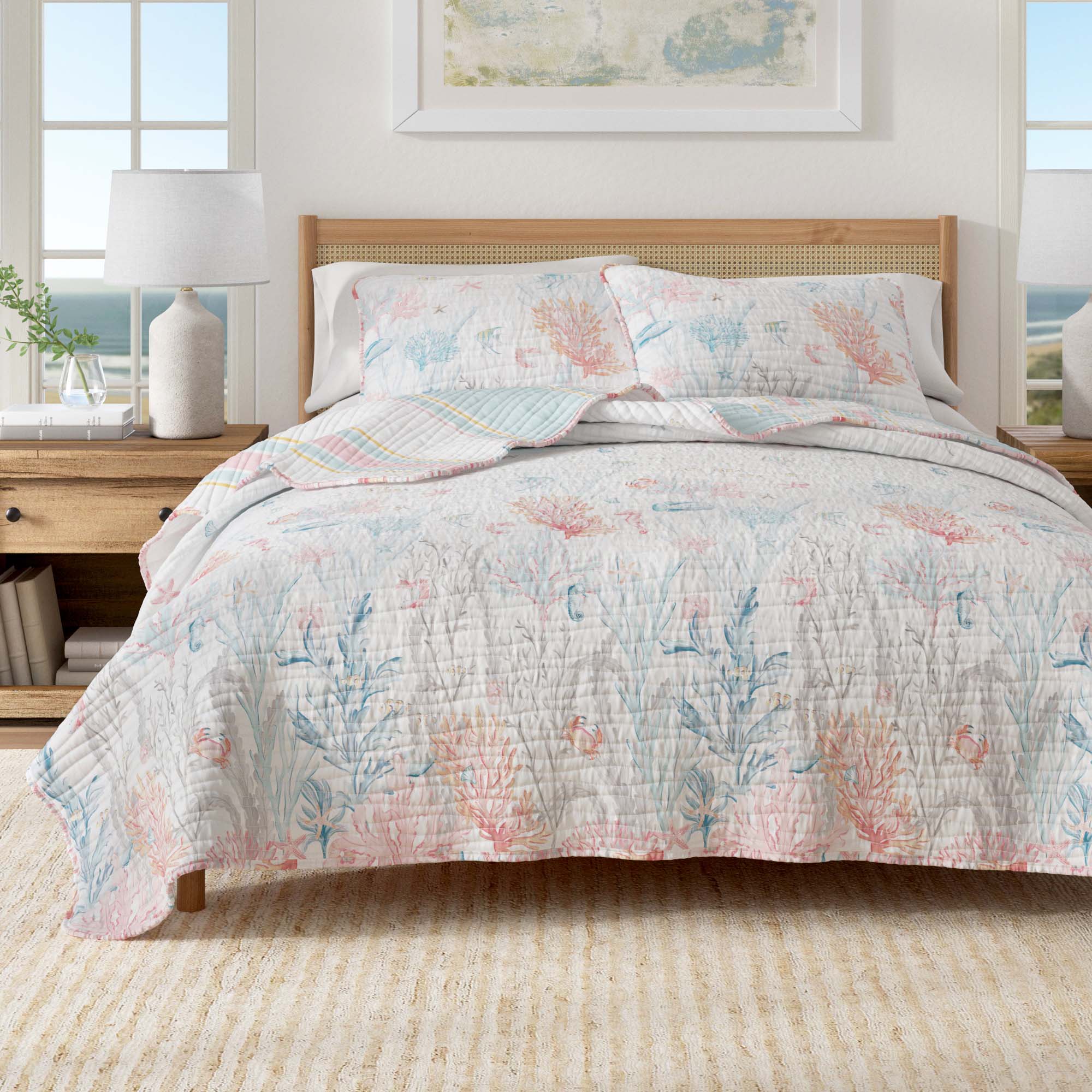 Coastal Coral Reef Quilt Set - Caymen Collection - Best Buy Furniture