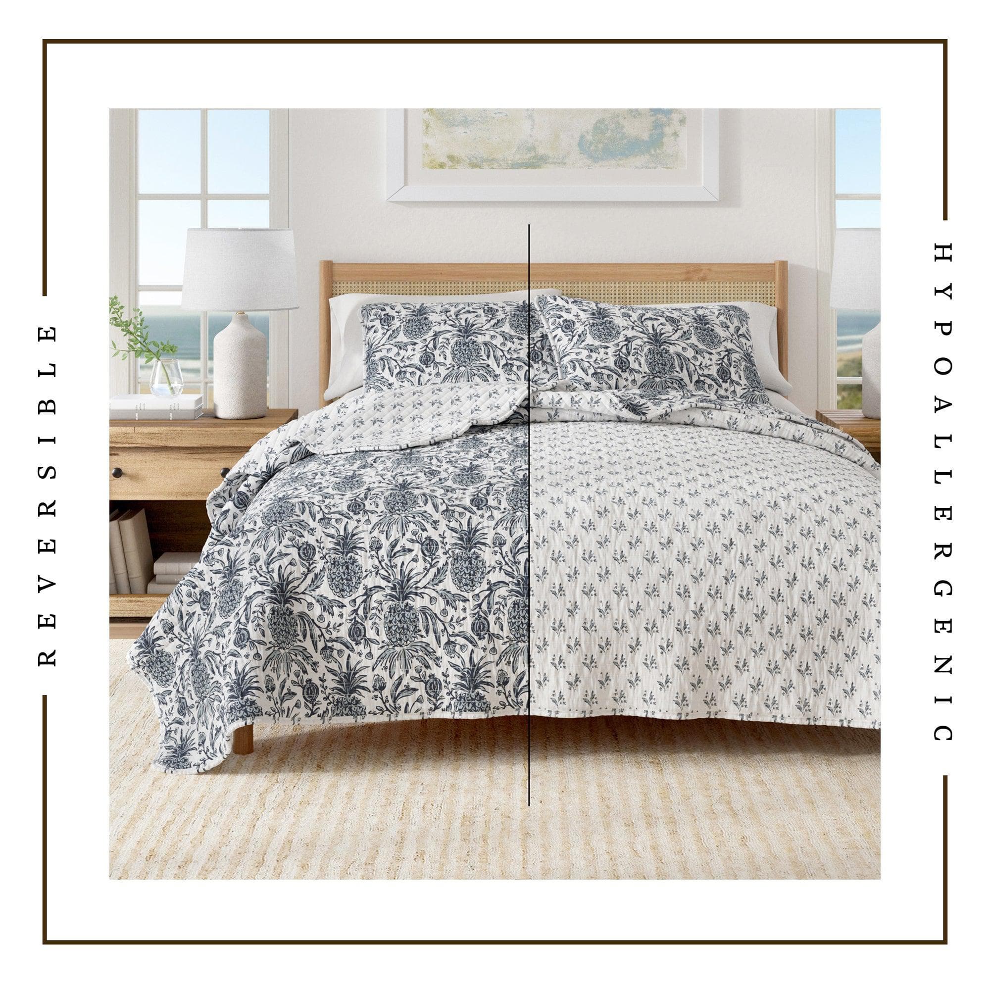Coastal Printed Cotton Quilt Set - Bernice Collection - Best Buy Furniture