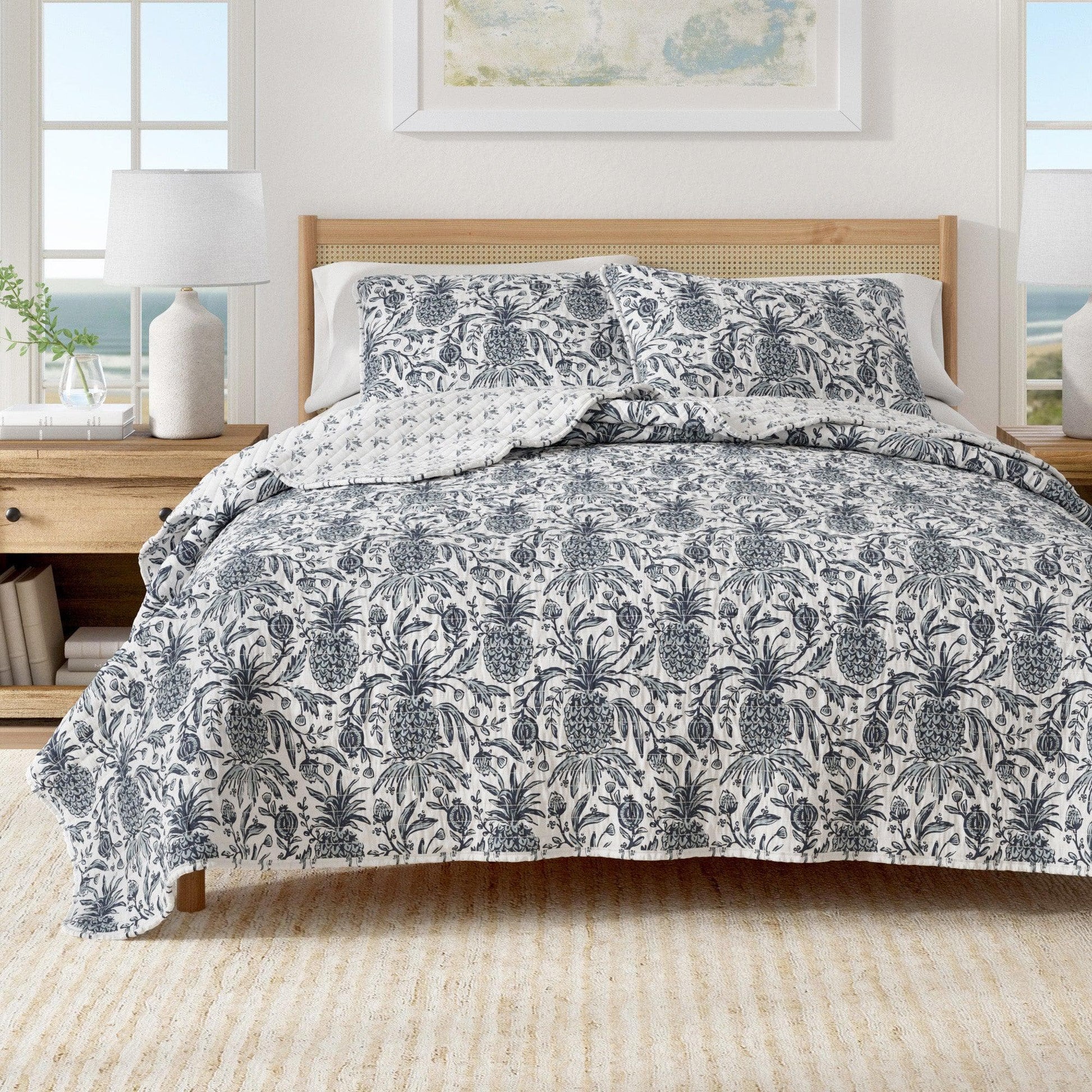 Coastal Printed Cotton Quilt Set - Bernice Collection - Best Buy Furniture