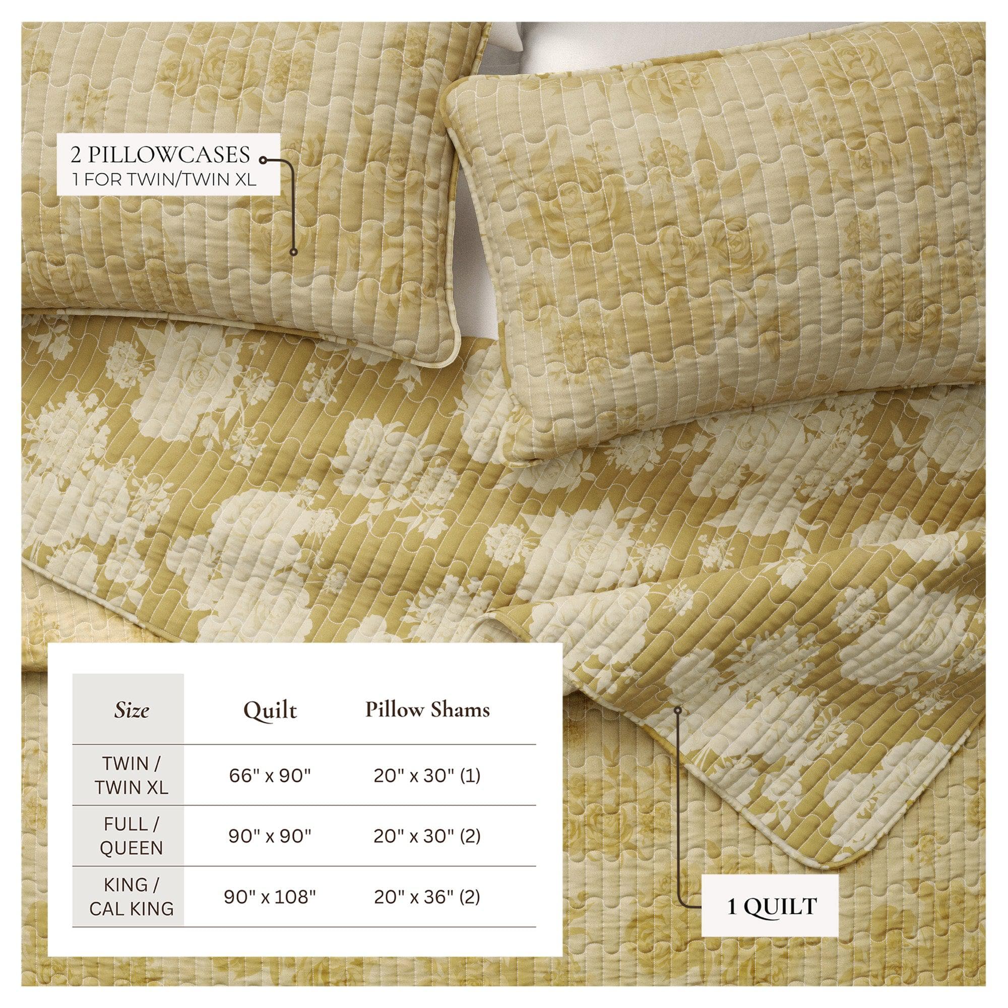 Floral Printed Cotton Quilt Set - Corin Collection - Best Buy Furniture