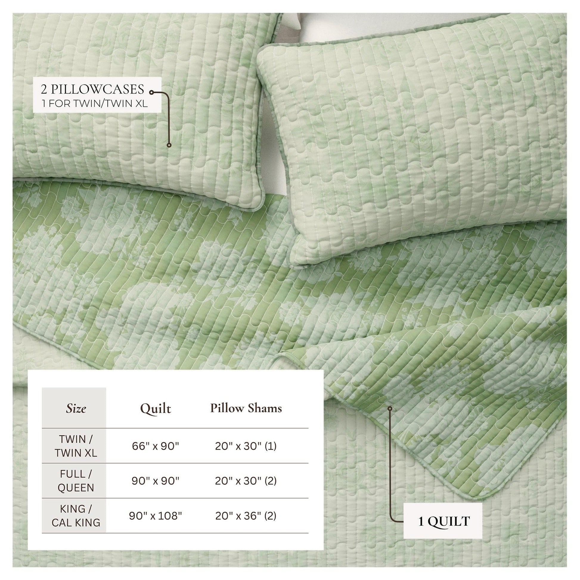 Floral Printed Cotton Quilt Set - Corin Collection - Best Buy Furniture