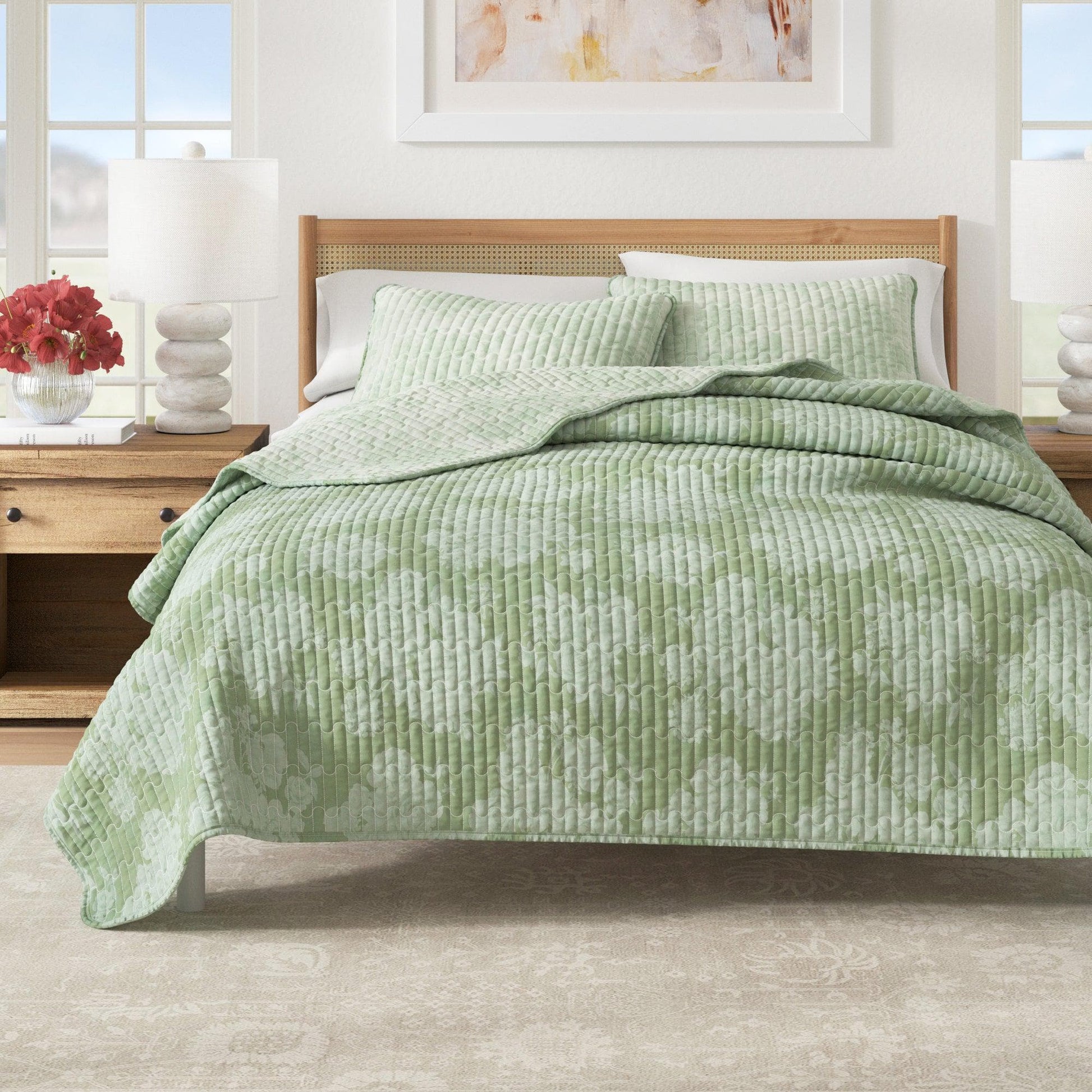 Floral Printed Cotton Quilt Set - Corin Collection - Best Buy Furniture