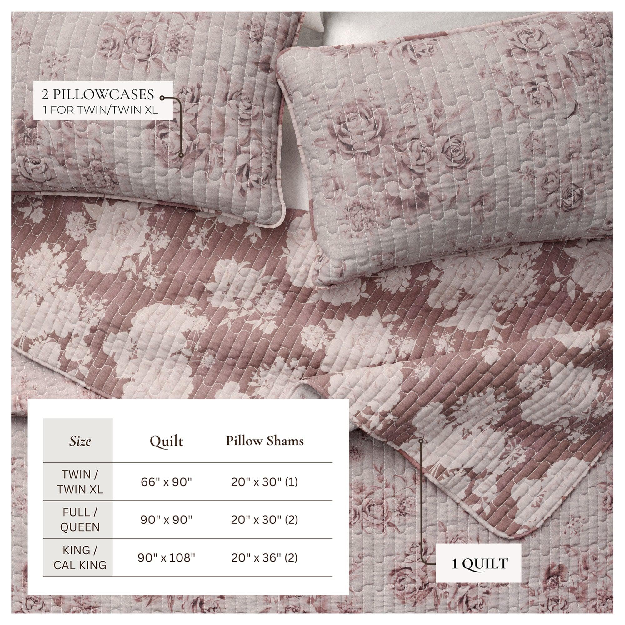Floral Printed Cotton Quilt Set - Corin Collection - Best Buy Furniture