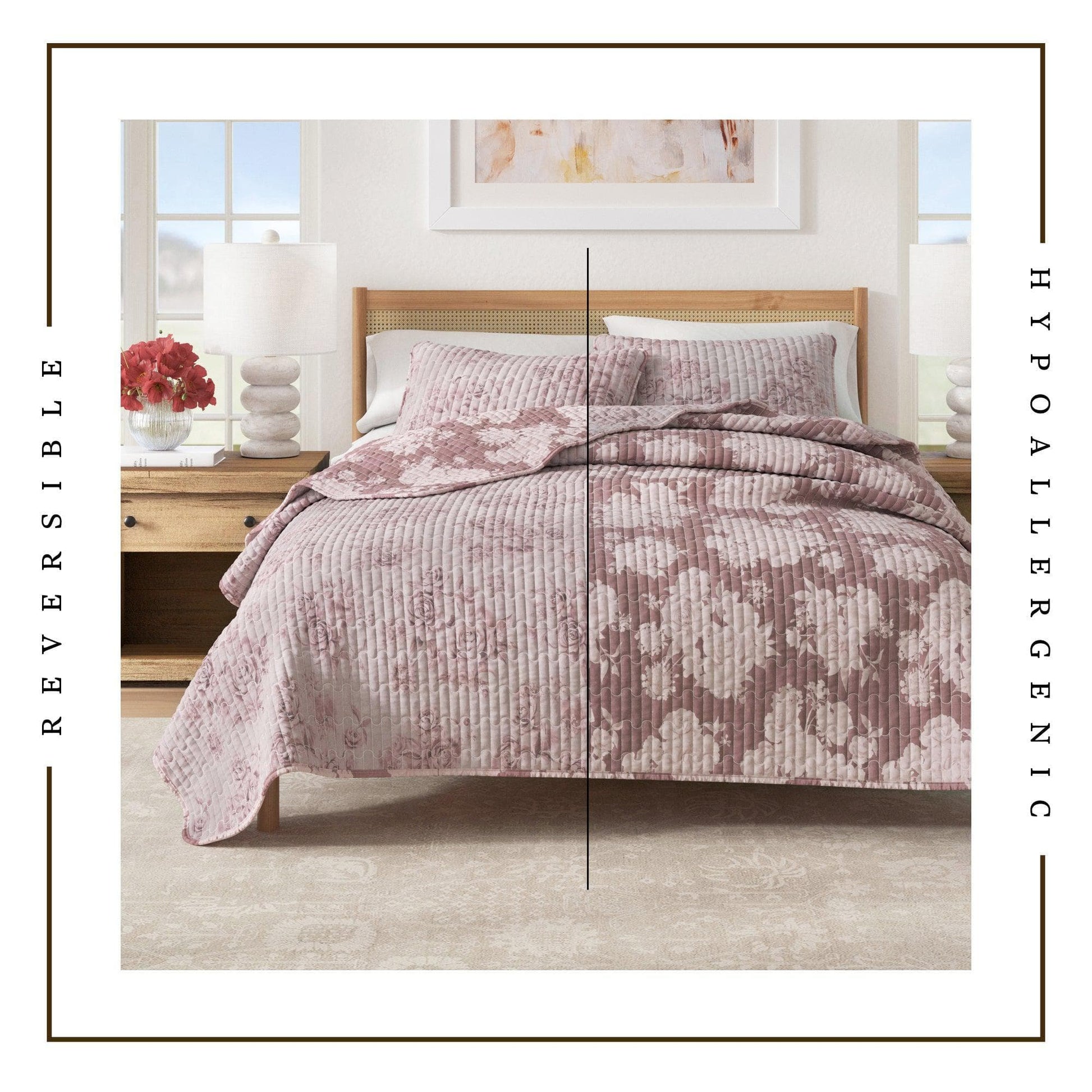 Floral Printed Cotton Quilt Set - Corin Collection - Best Buy Furniture