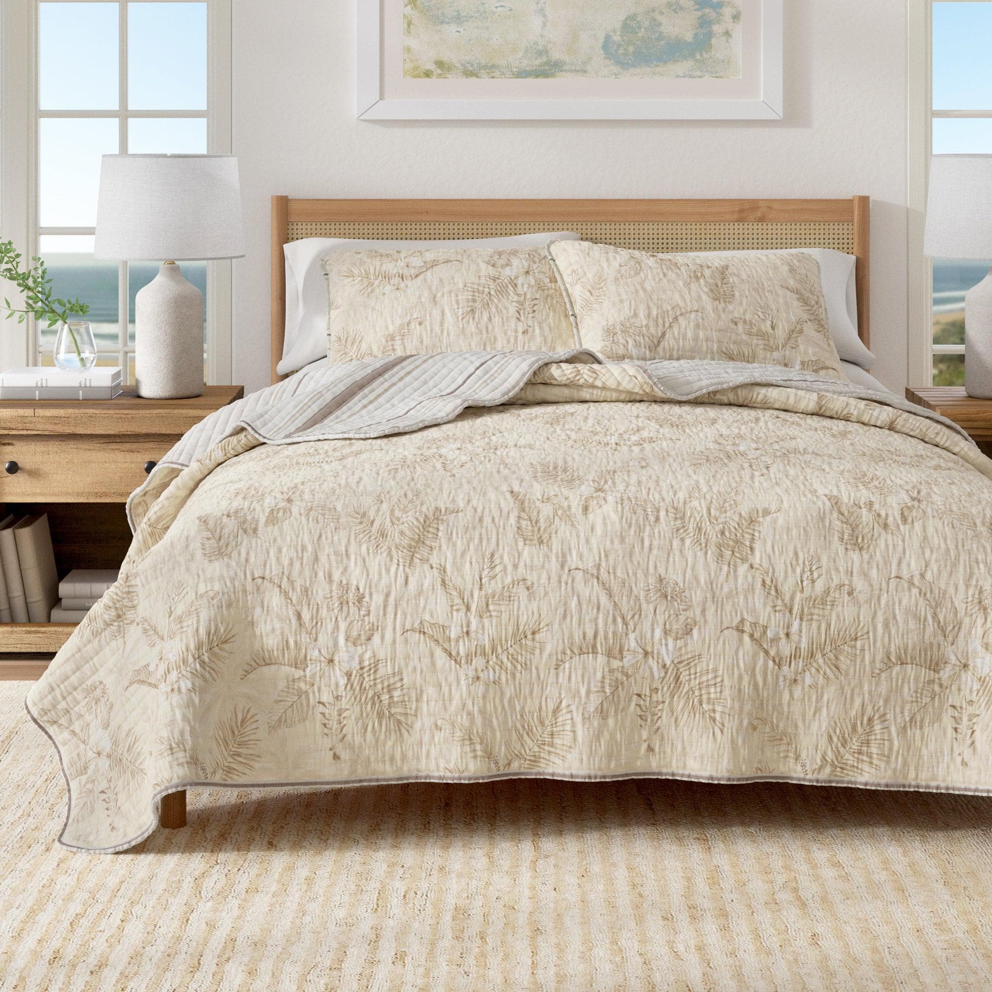 Floral Printed Cotton Quilt Set - Mendocino Collection - Best Buy Furniture