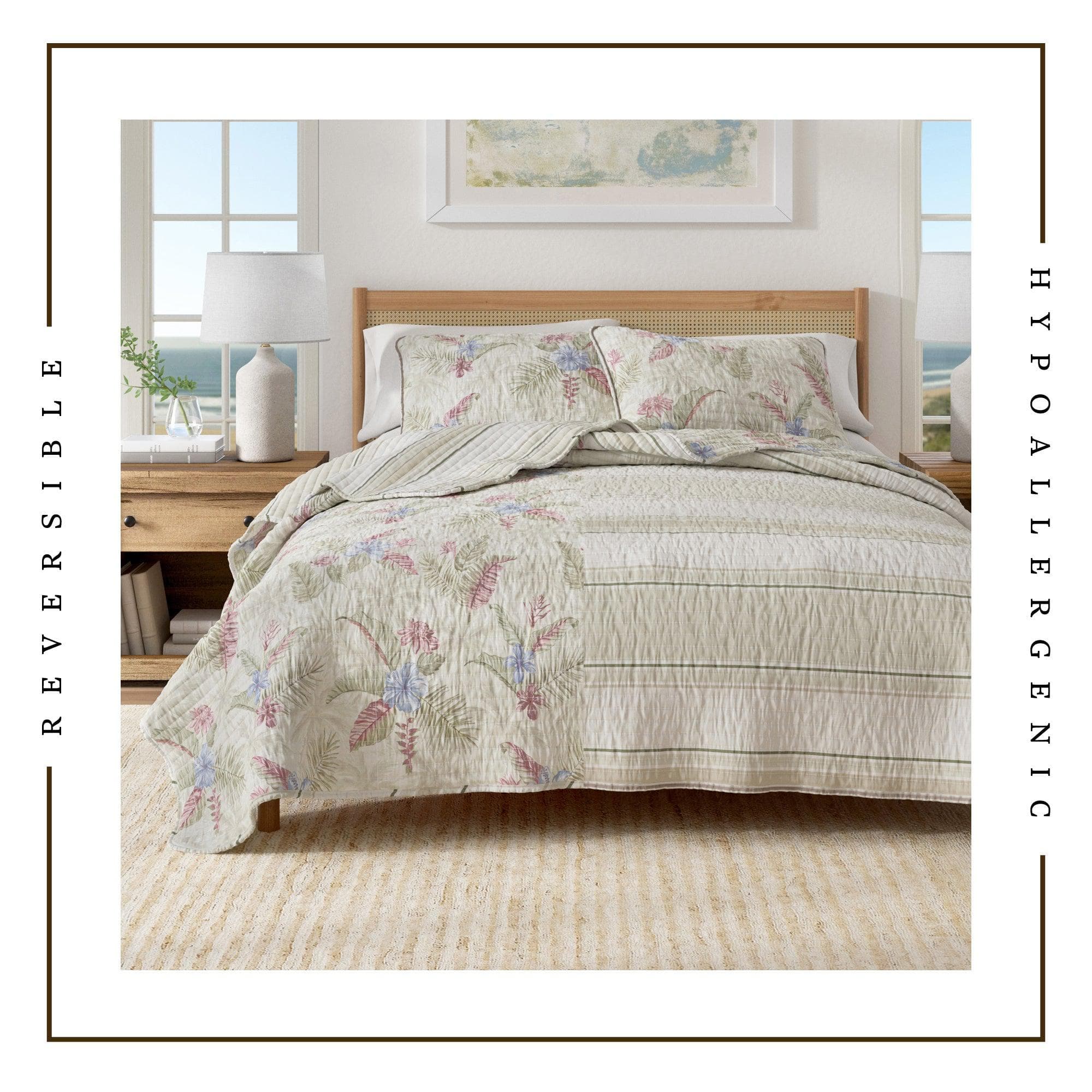 Floral Printed Cotton Quilt Set - Mendocino Collection - Best Buy Furniture