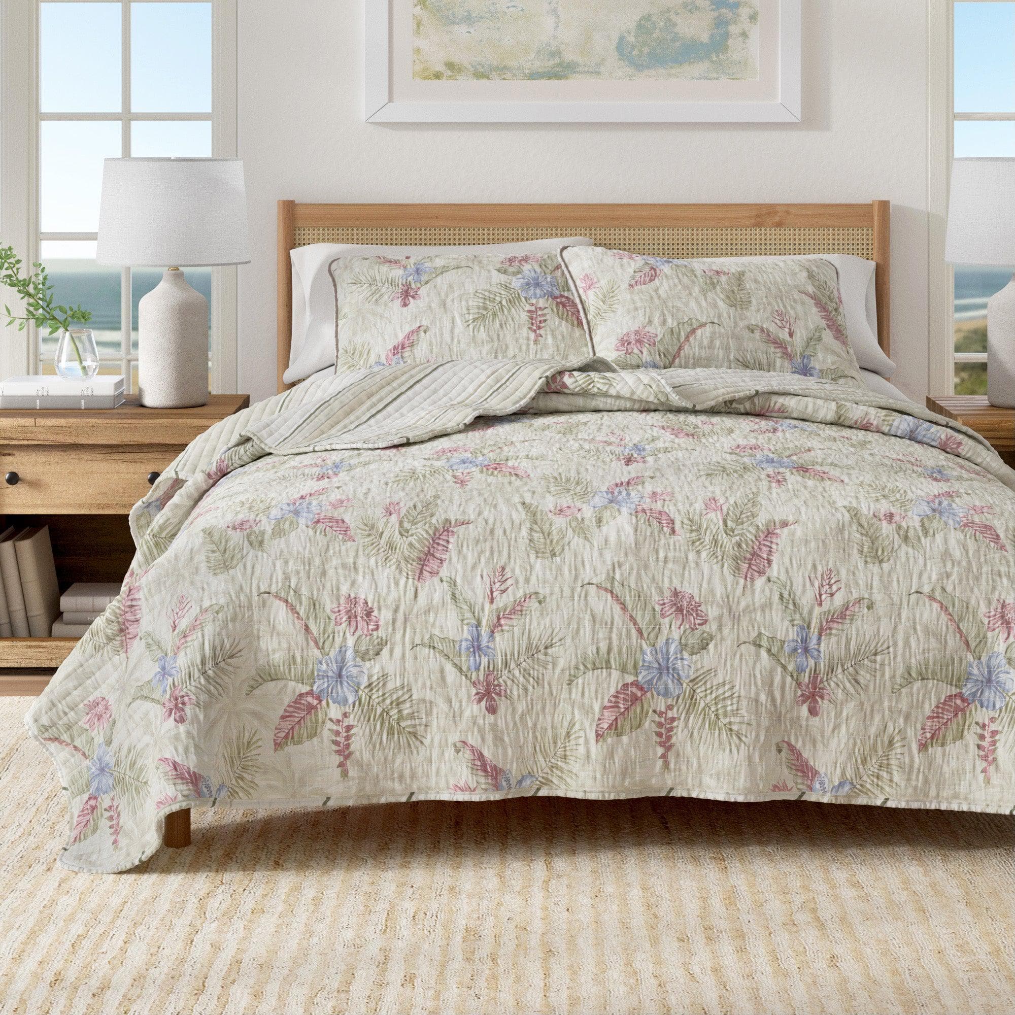 Floral Printed Cotton Quilt Set - Mendocino Collection - Best Buy Furniture