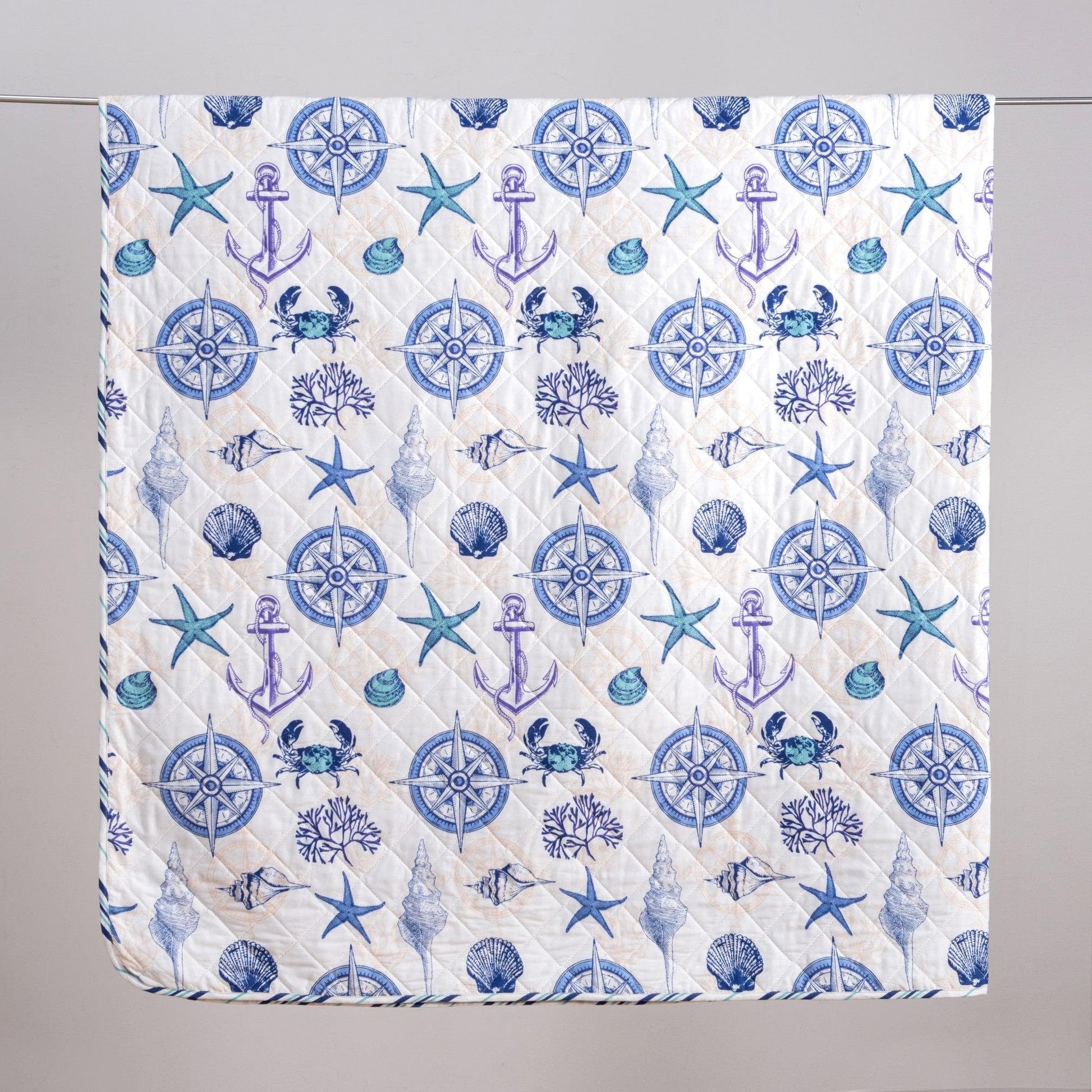 Nautical Anchor Quilt Set - Azure Collection - Best Buy Furniture