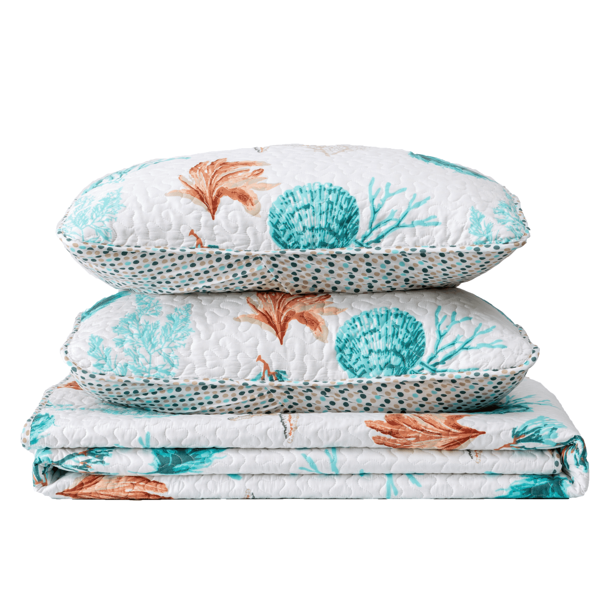 Reversible Coral Quilt Set - Key West Collection - Best Buy Furniture